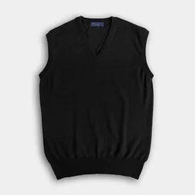 Black V-Neck Cashmere Slipover