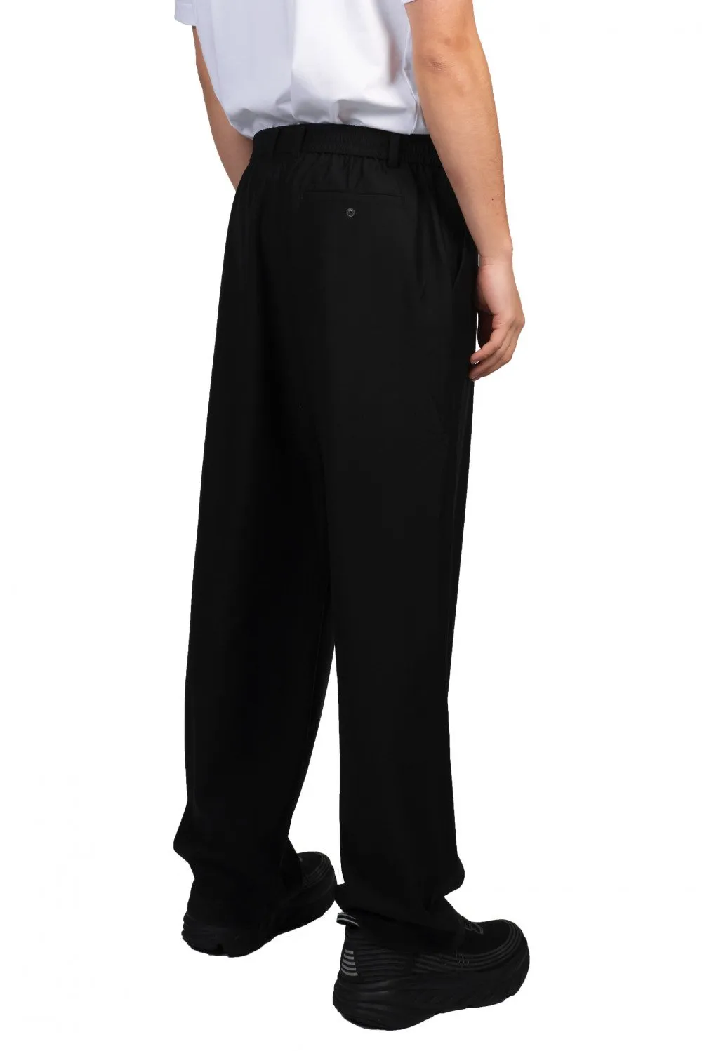 Black Wool Pocket Pants