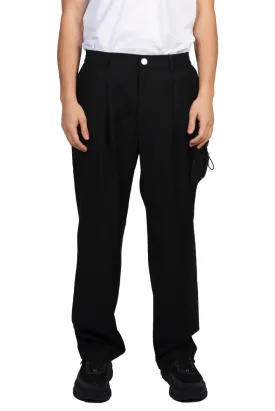 Black Wool Pocket Pants