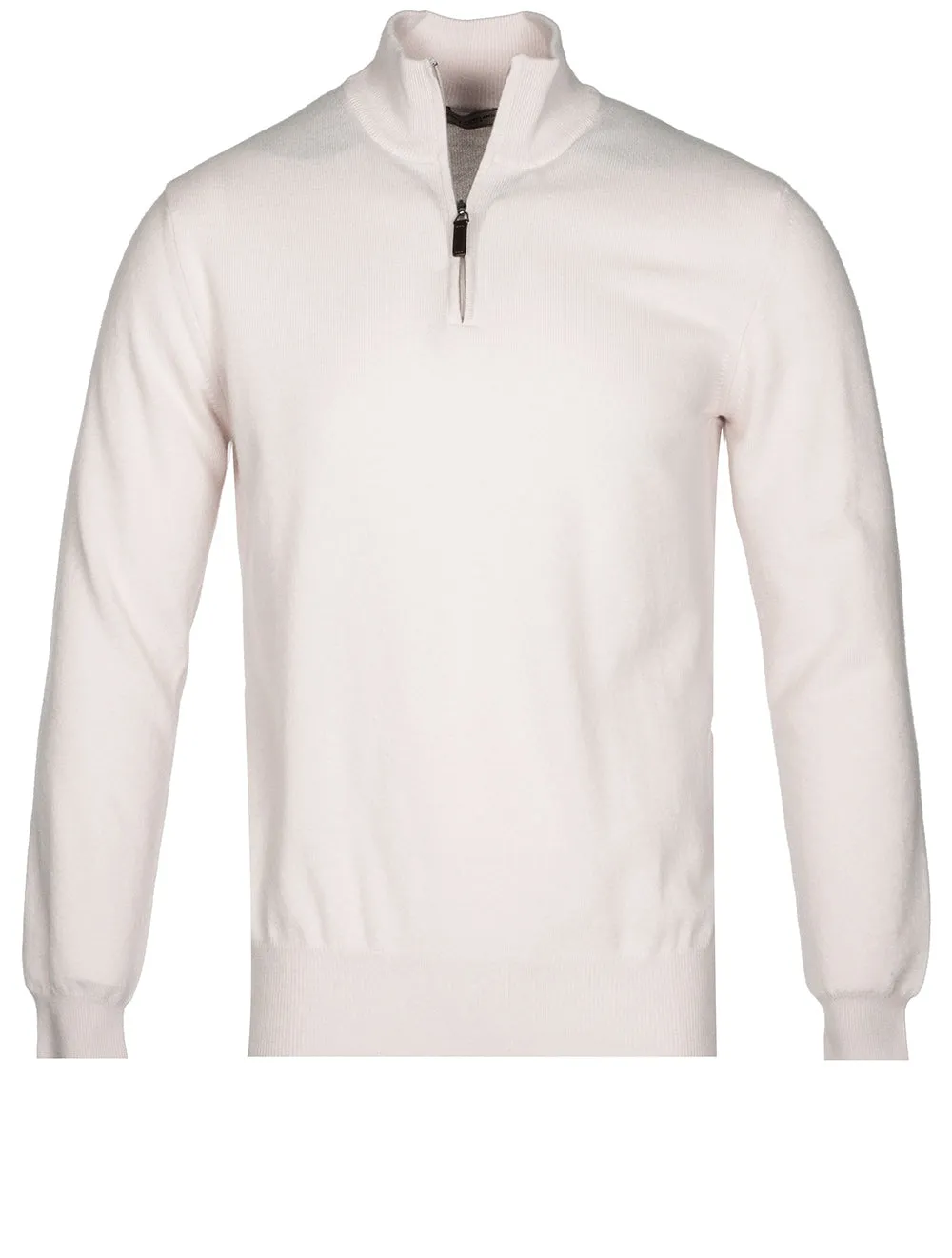 Cashmere & Merino Wool Half Zip Stone