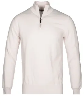 Cashmere & Merino Wool Half Zip Stone