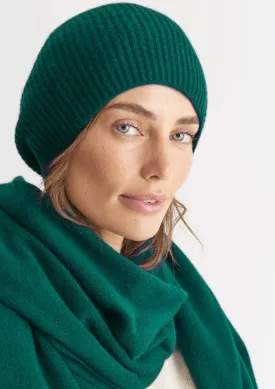 Cashmere Beanie in Bottle Green