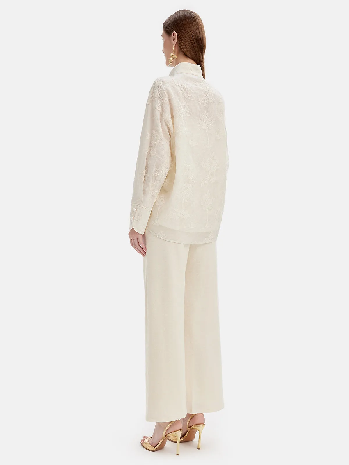 Cashmere Relaxed Tie-Waist Straight Pants