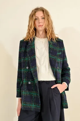 Checkered Coat - Blue