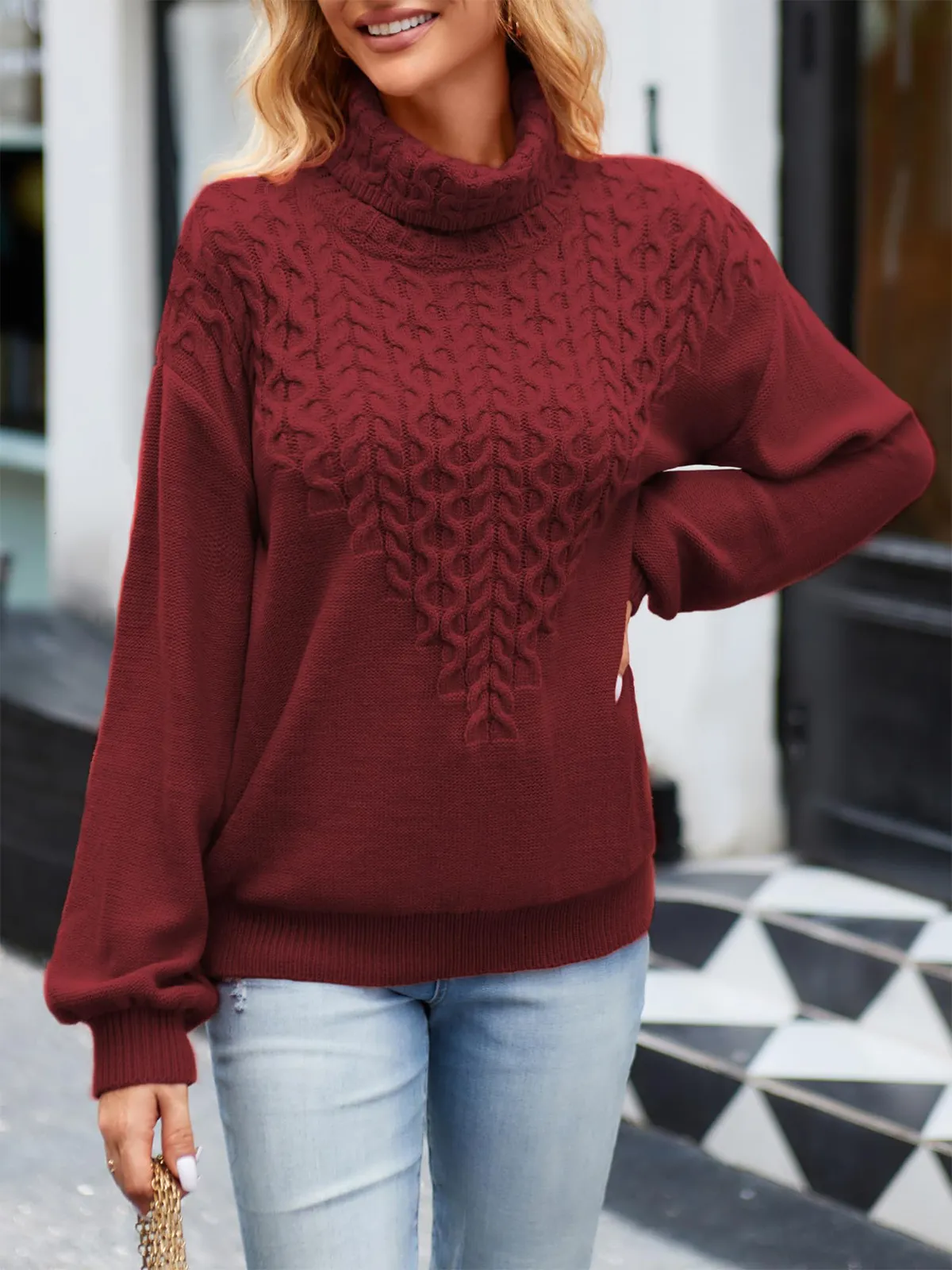 Chunky Long Sleeve Knit Sweater