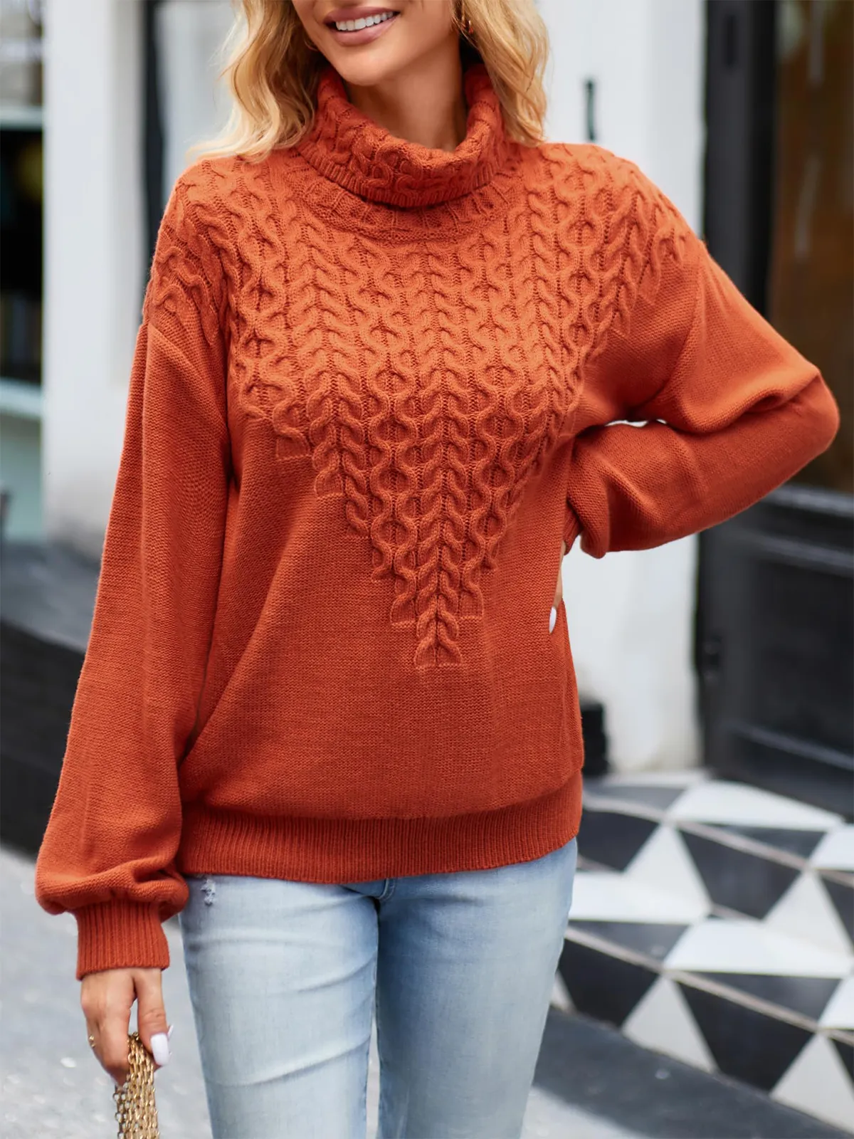 Chunky Long Sleeve Knit Sweater