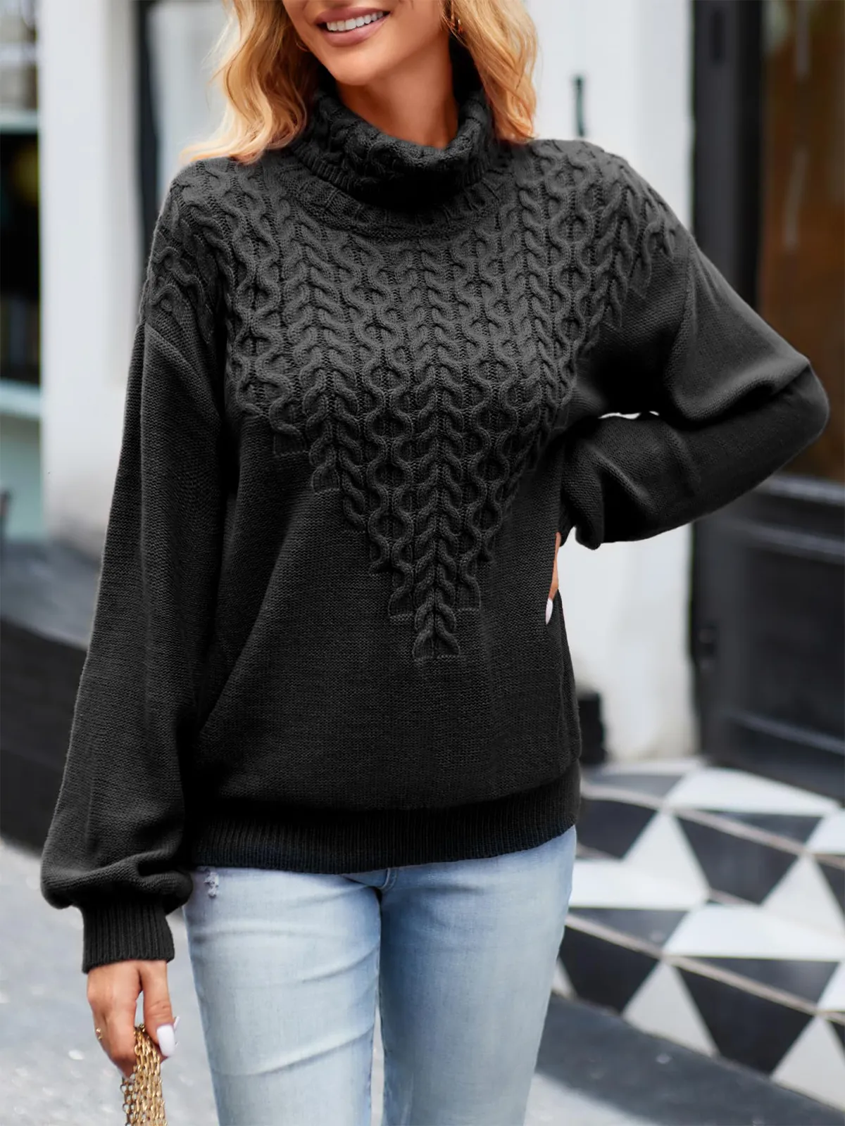 Chunky Long Sleeve Knit Sweater