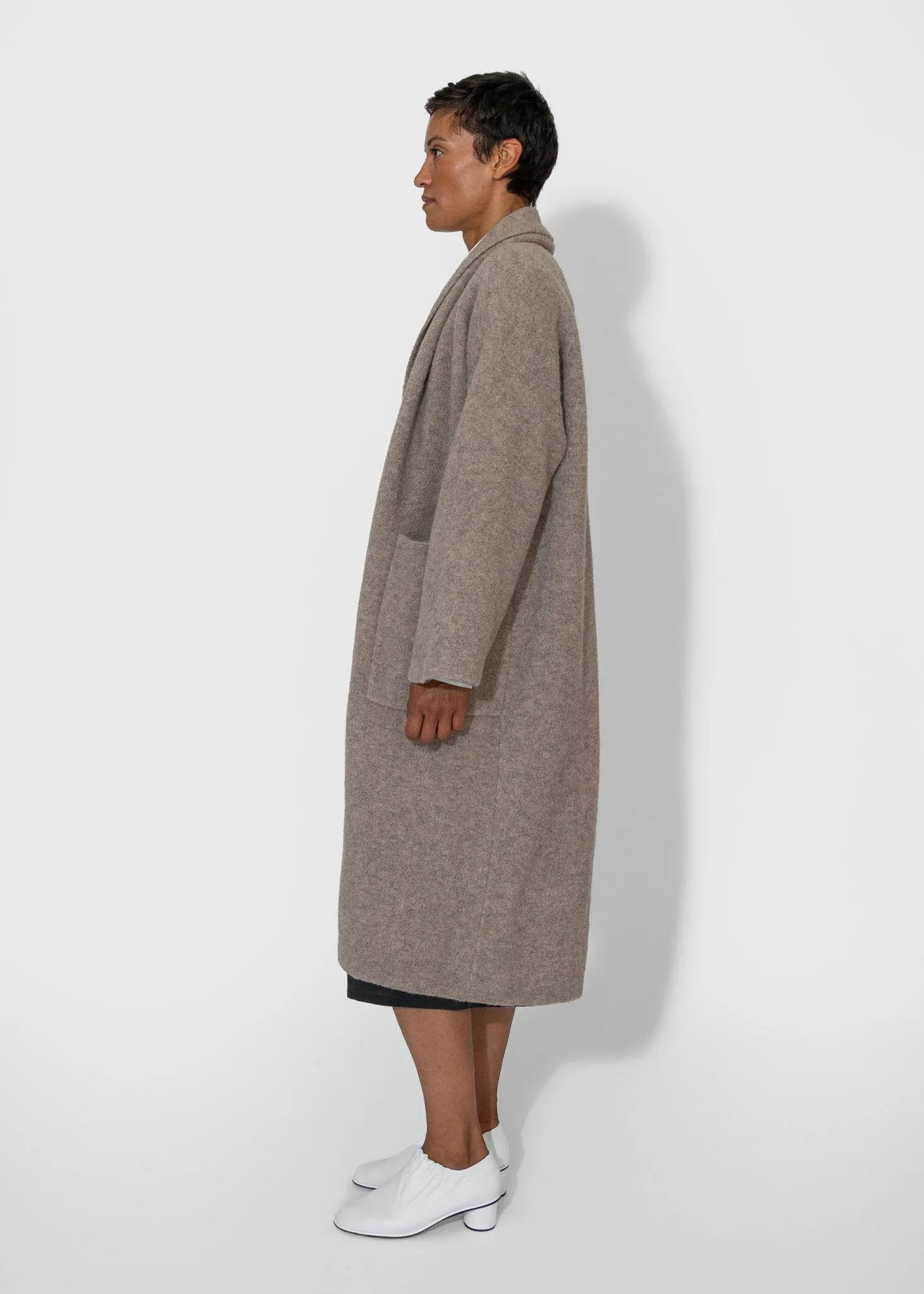 Double Face Long Coat in Moth