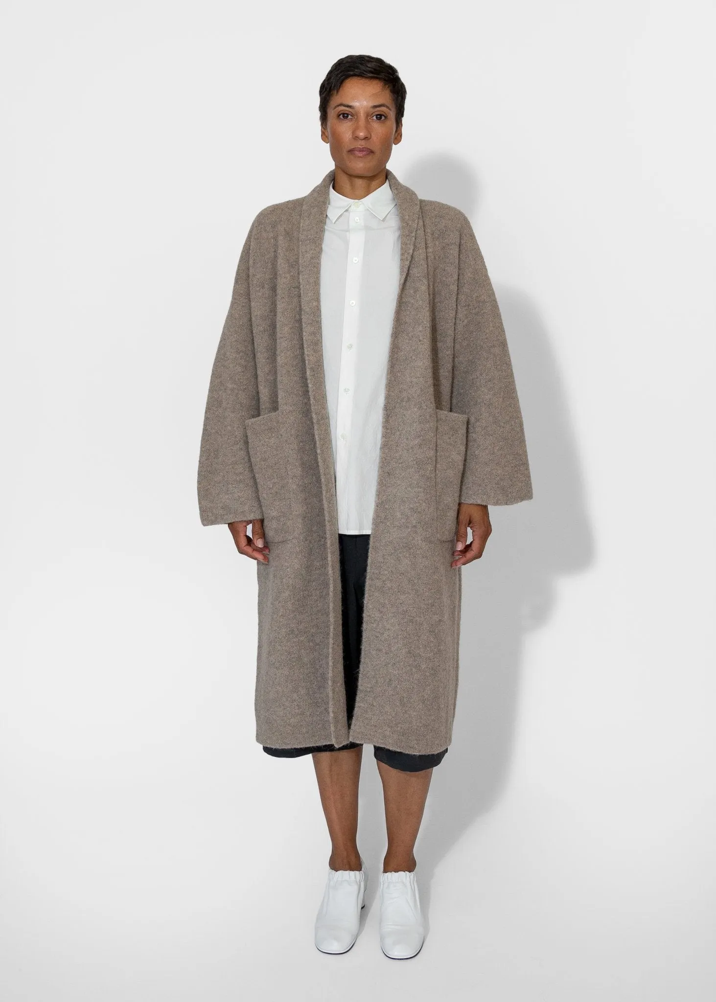 Double Face Long Coat in Moth