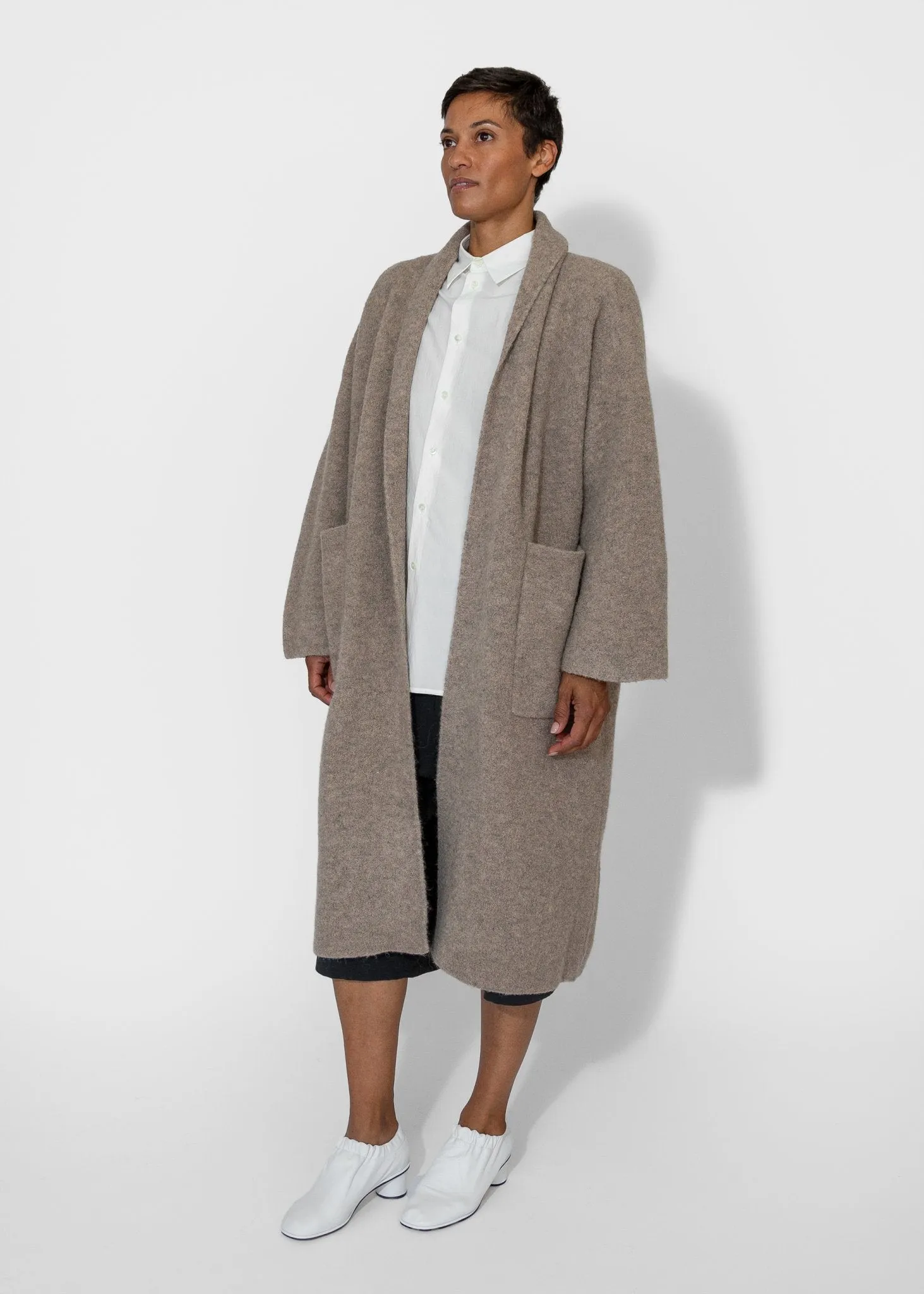 Double Face Long Coat in Moth