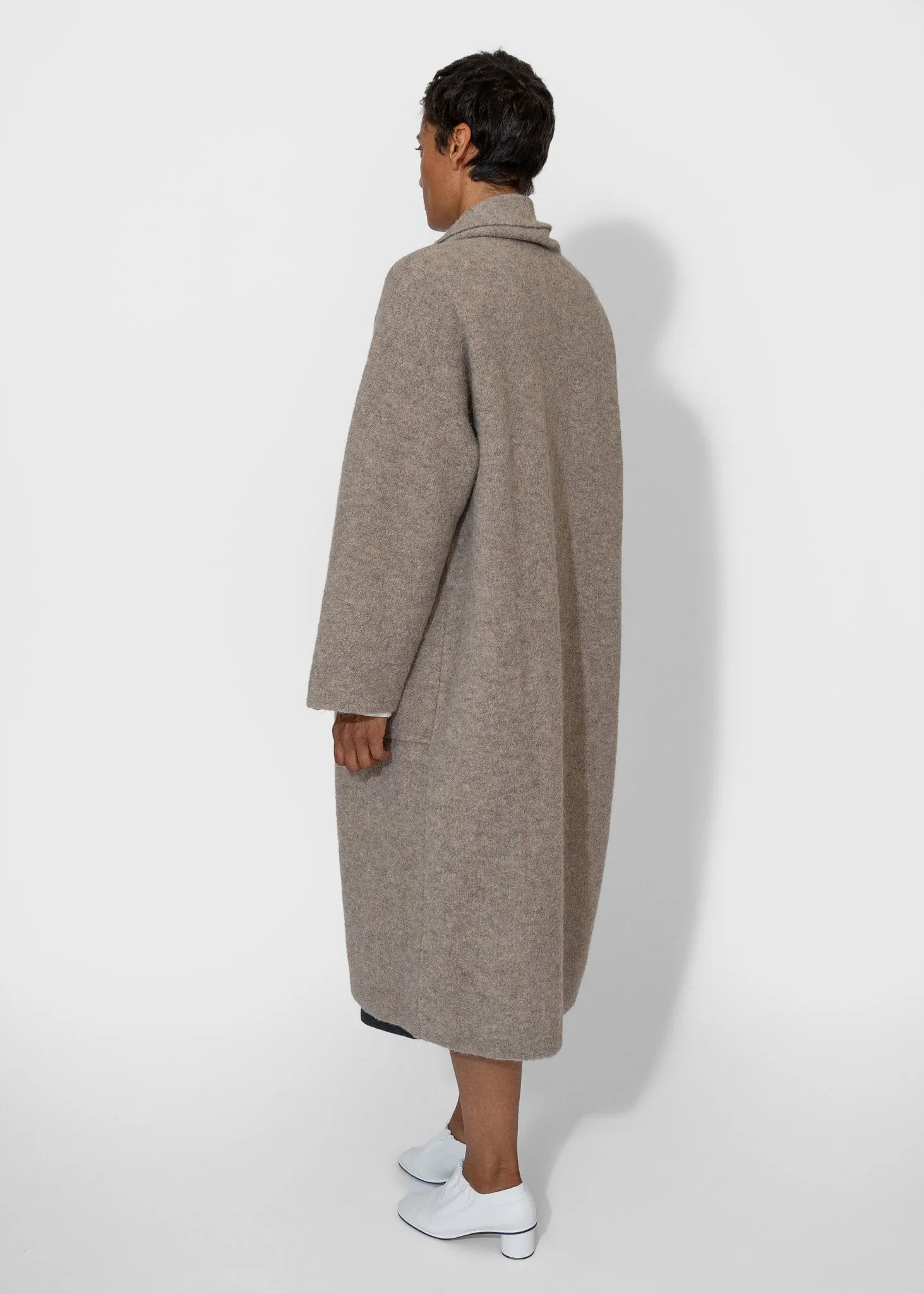 Double Face Long Coat in Moth