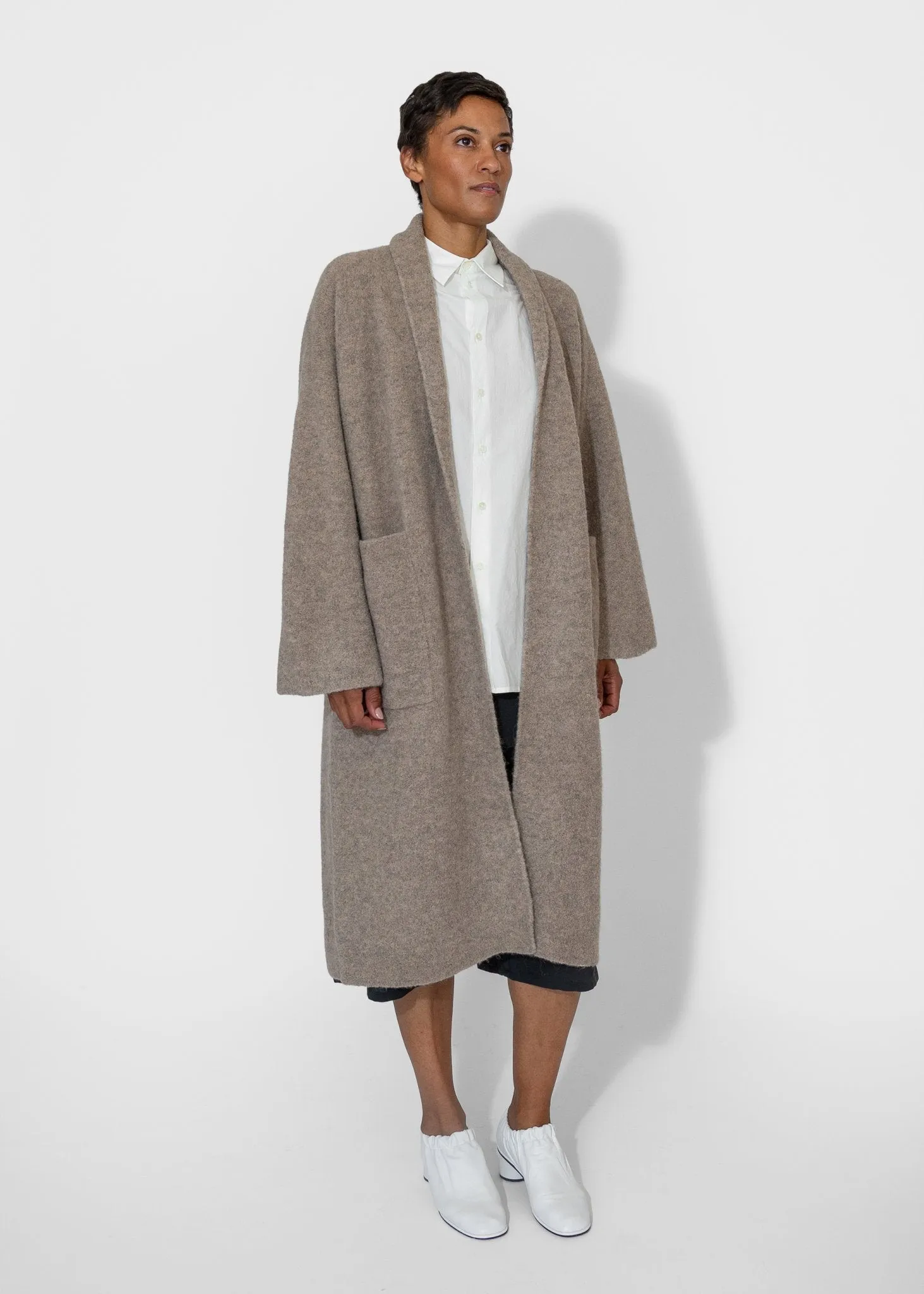 Double Face Long Coat in Moth