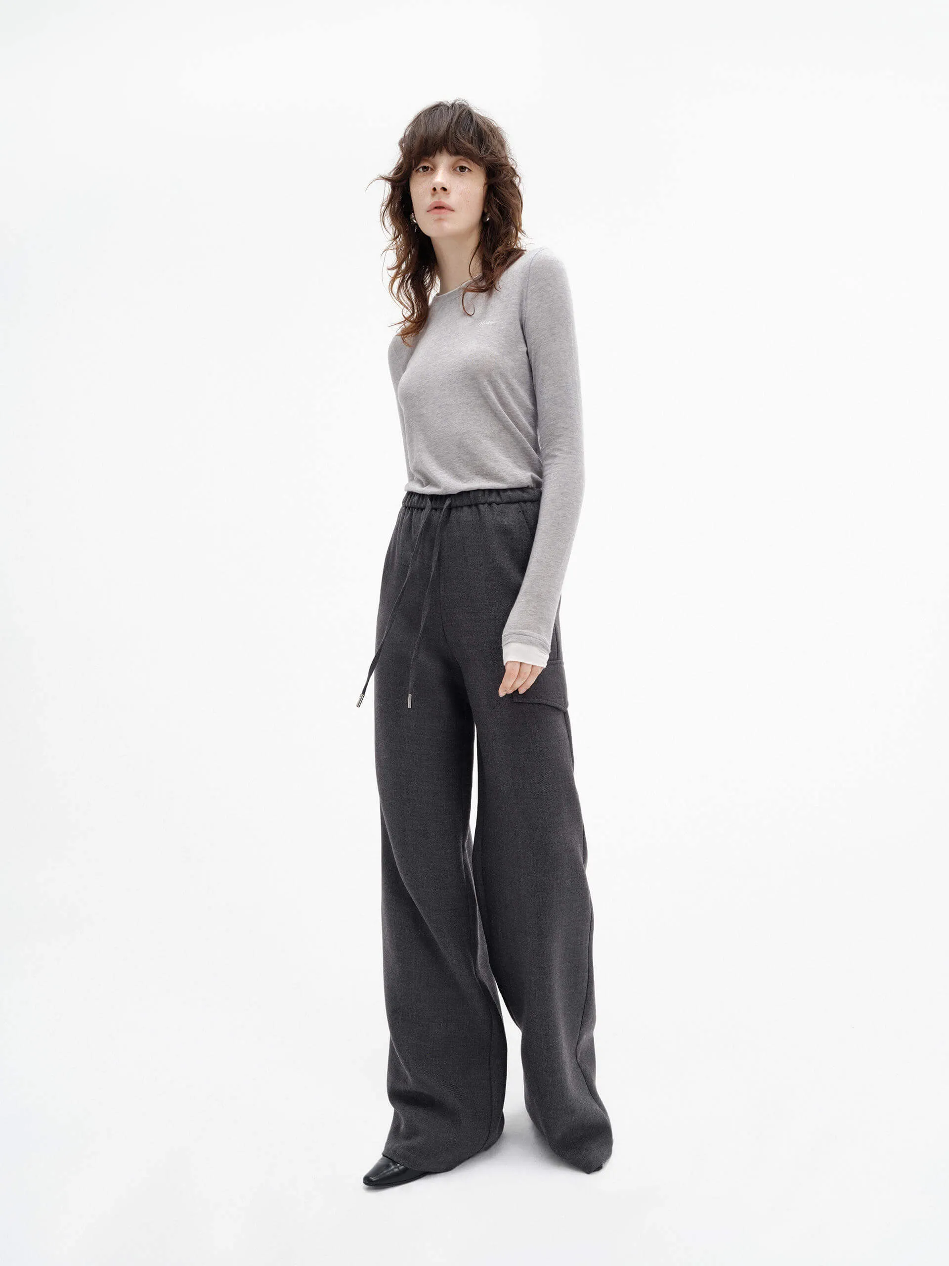 Drawstring Straight Leg Pants