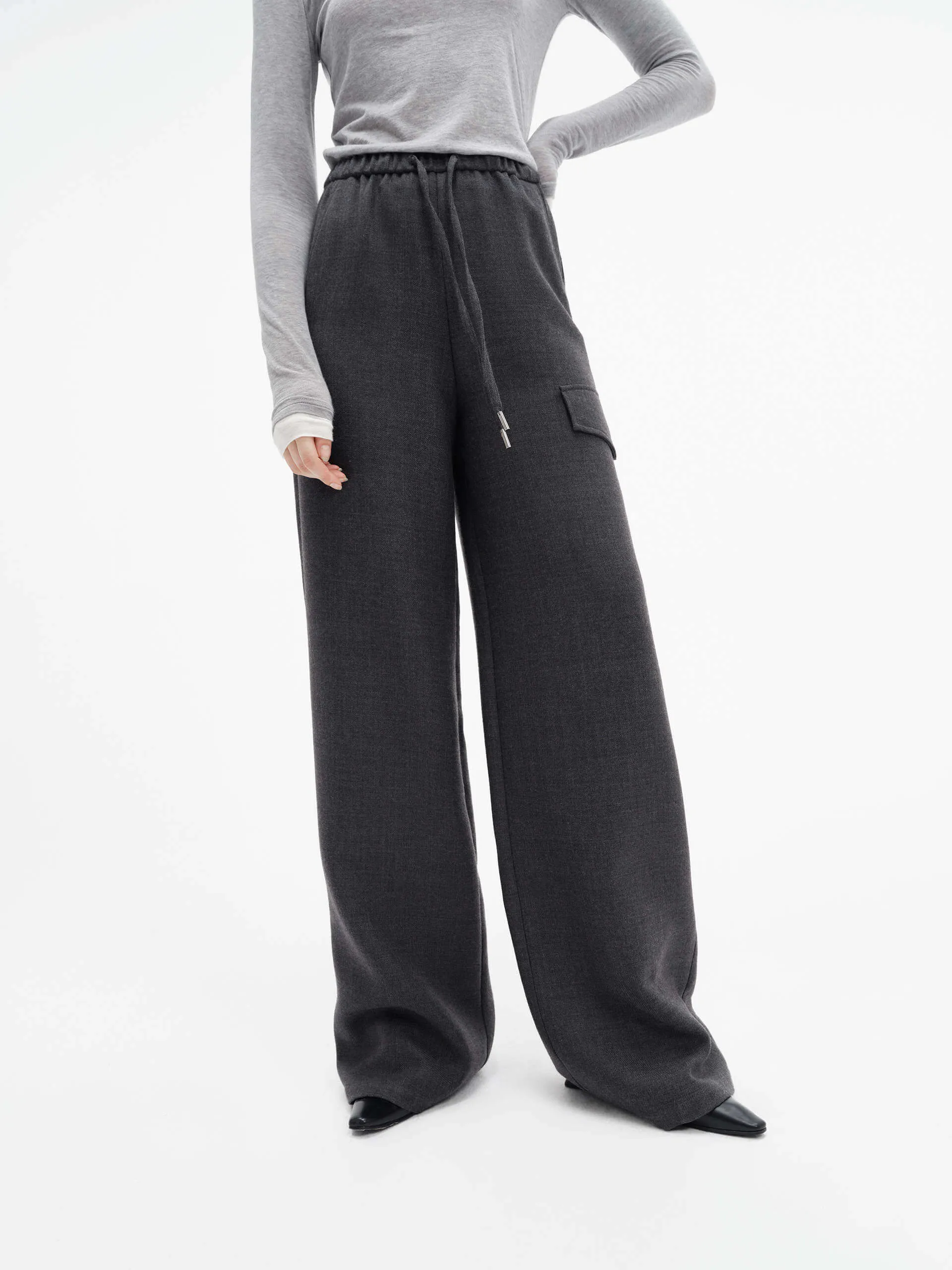 Drawstring Straight Leg Pants