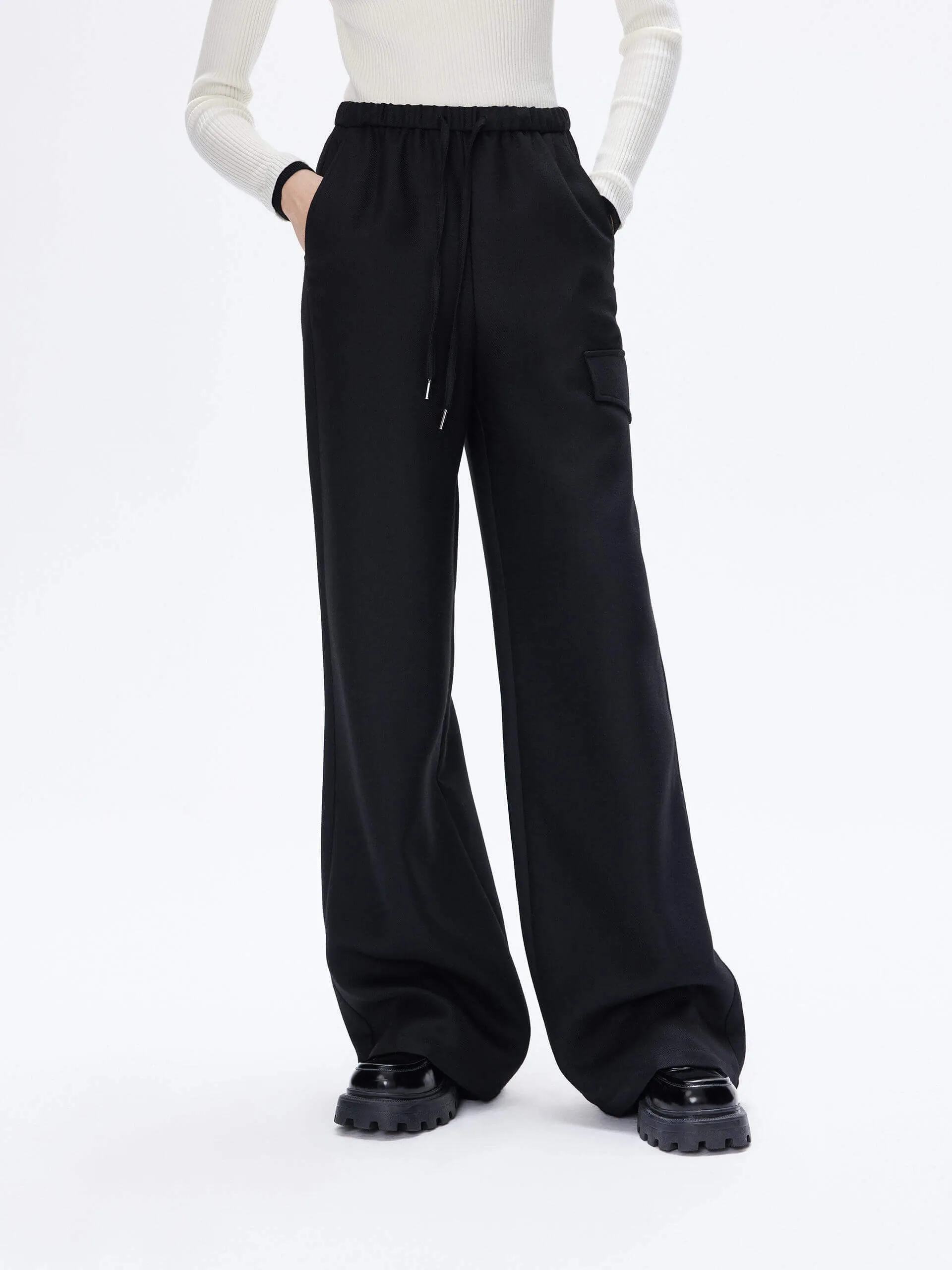 Drawstring Straight Leg Pants