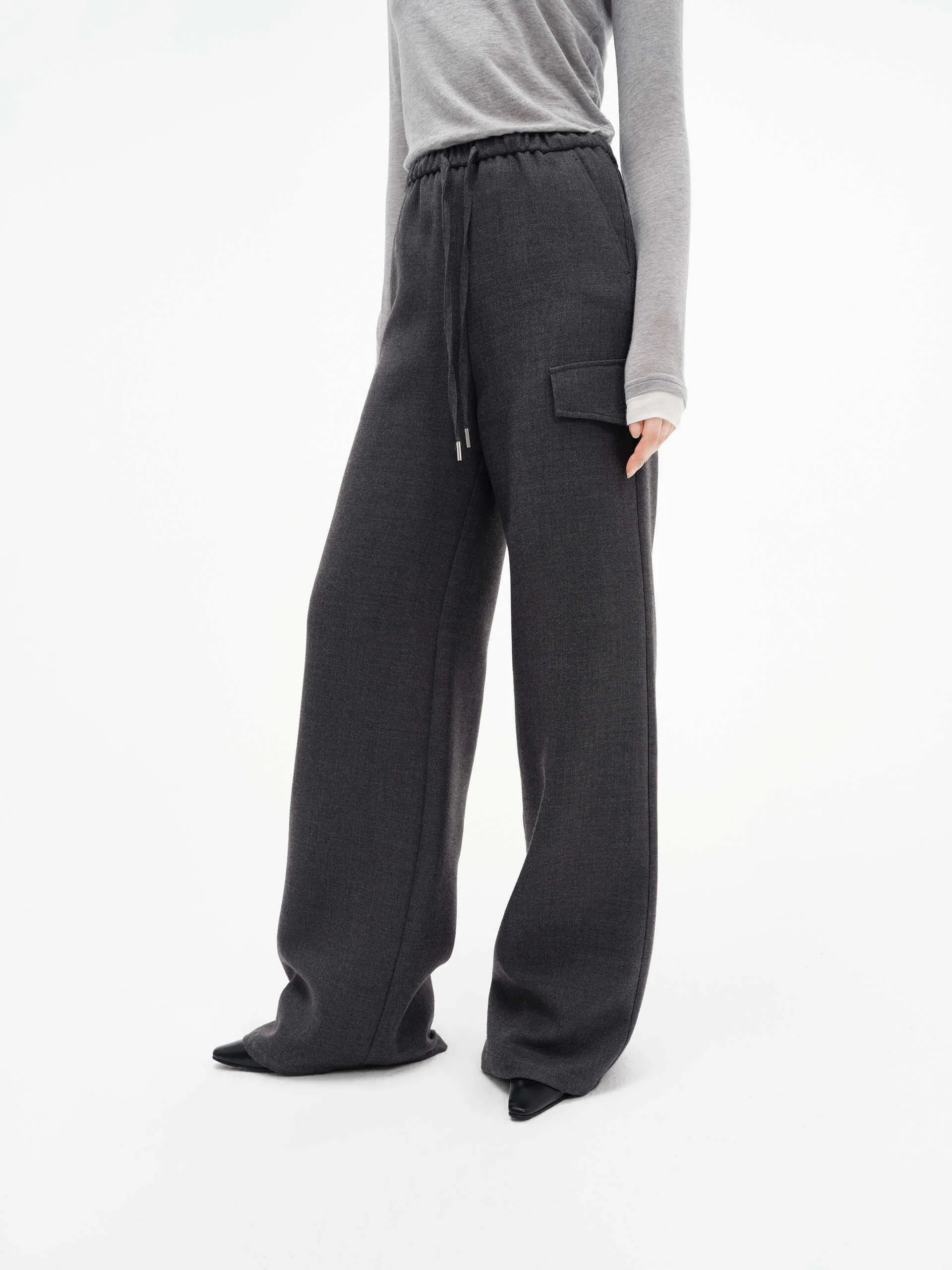 Drawstring Straight Leg Pants