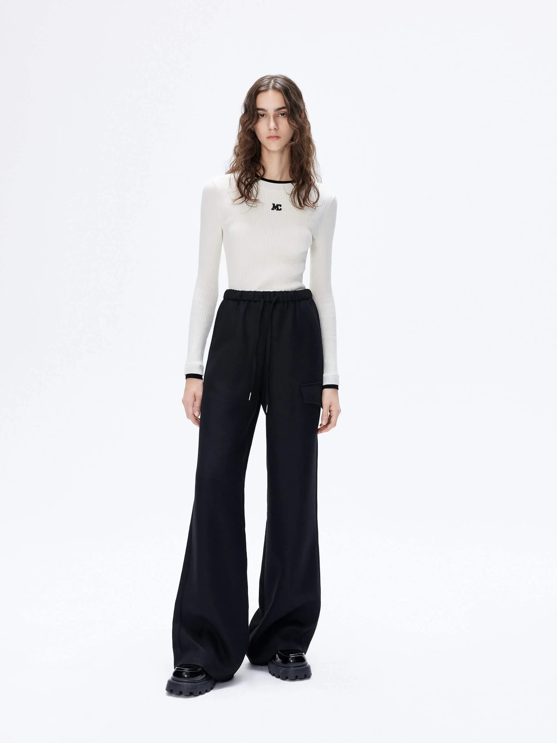 Drawstring Straight Leg Pants