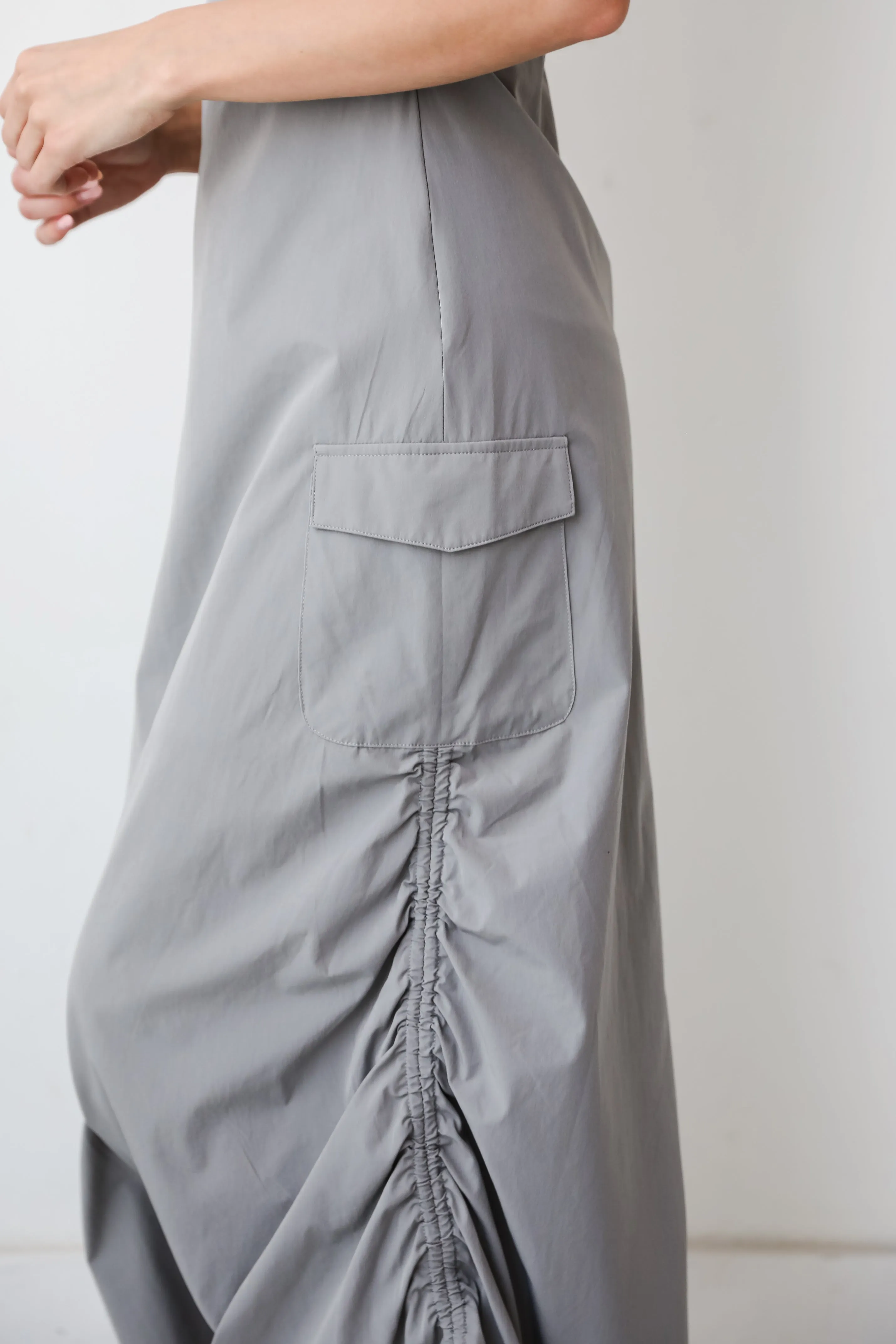 FINAL SALE - Trendy 'Til The End Grey Cargo Maxi Dress