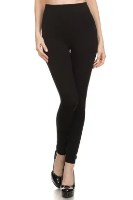 Fleece lined leggings in black