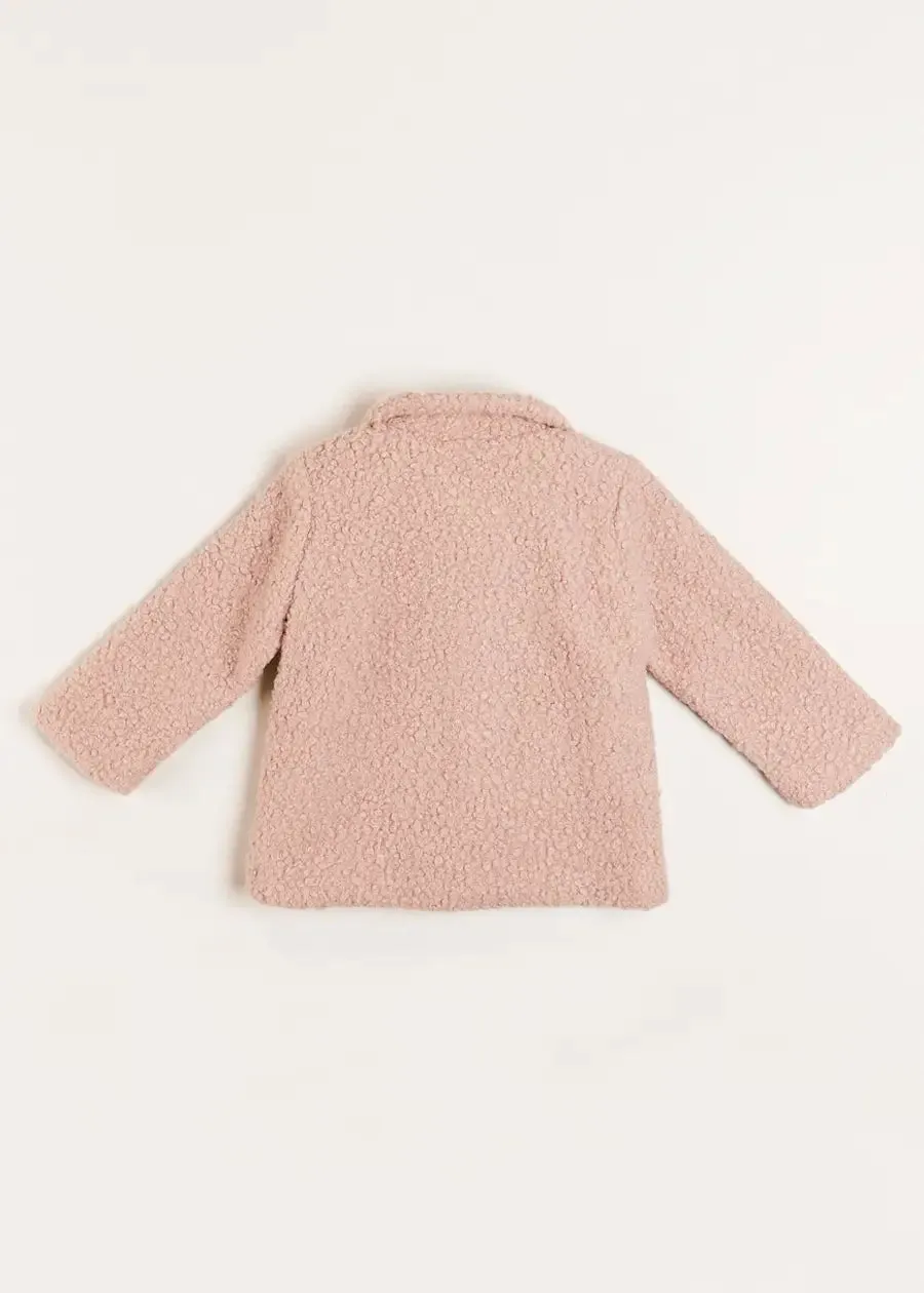 Fluffy Pea Coat in Pink (12mths-3yrs)