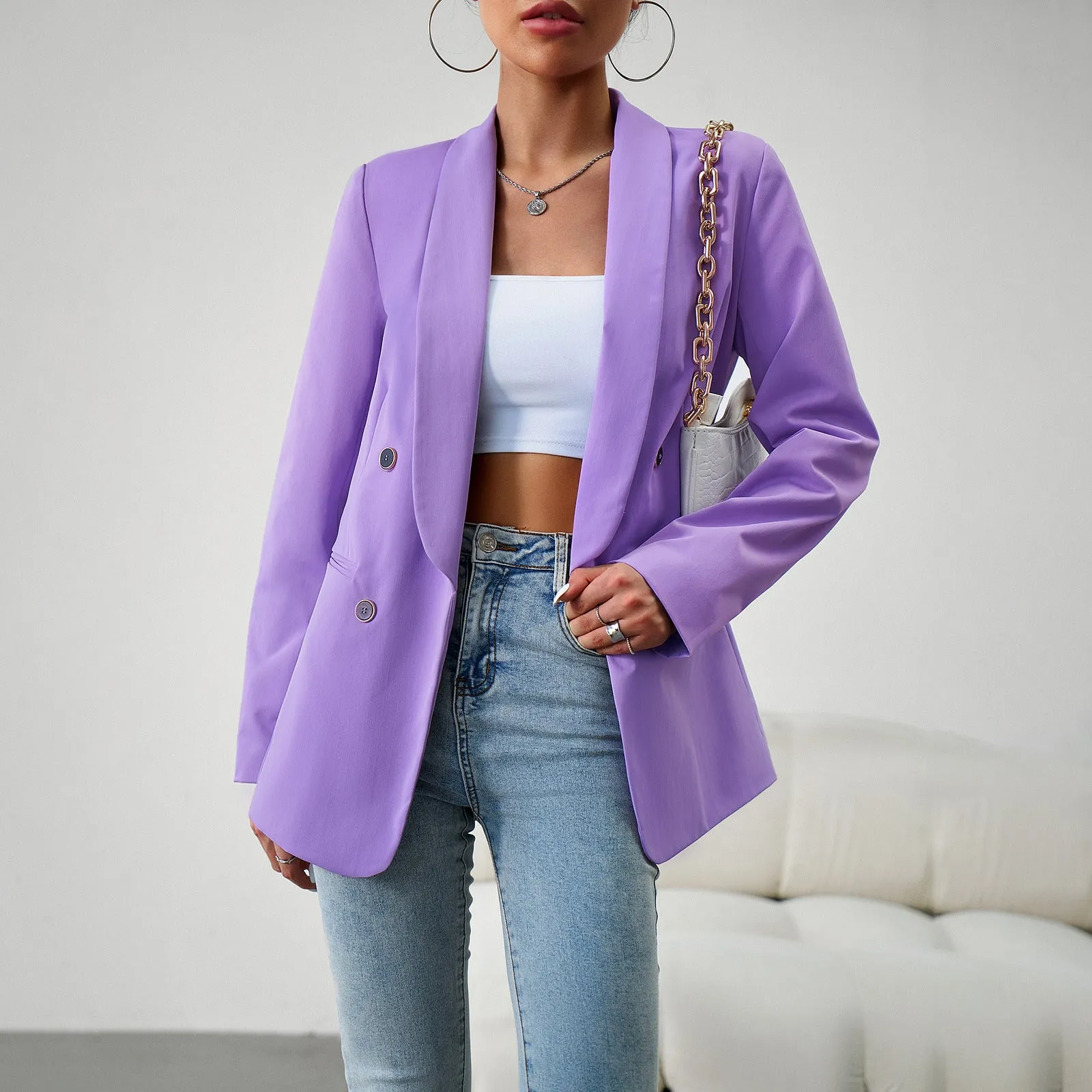 Flytonn-Fall Outfits Women Outwear Streetwear -women's outerwear women's coat Women's Fashion Solid Color Casual Blazer