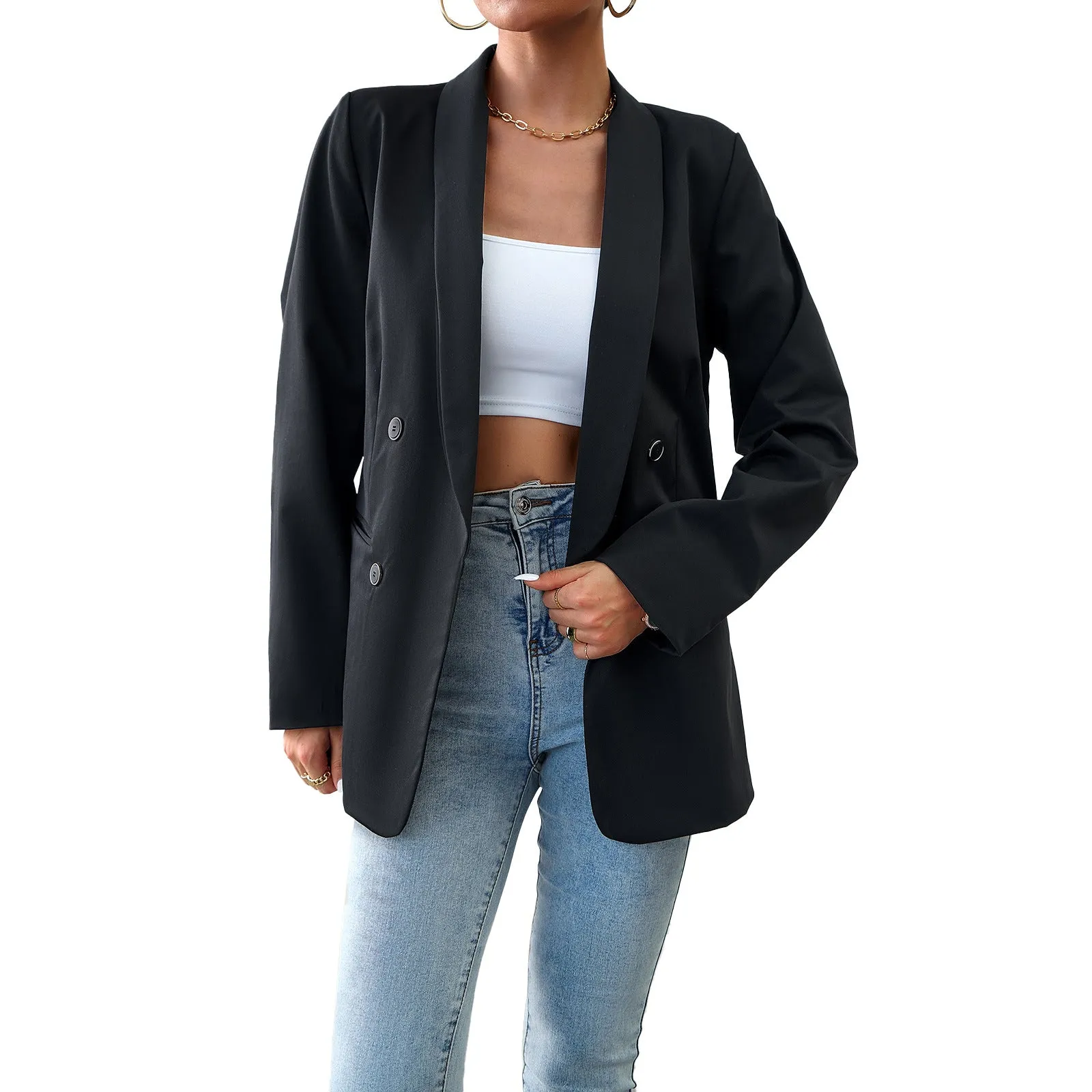 Flytonn-Fall Outfits Women Outwear Streetwear -women's outerwear women's coat Women's Fashion Solid Color Casual Blazer