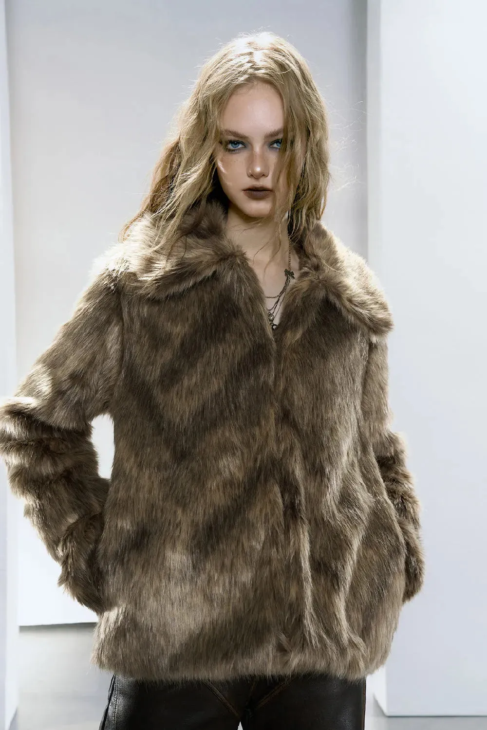 Glossy Fur Coat