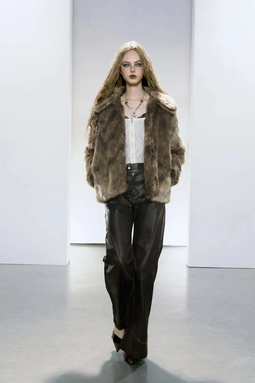 Glossy Fur Coat