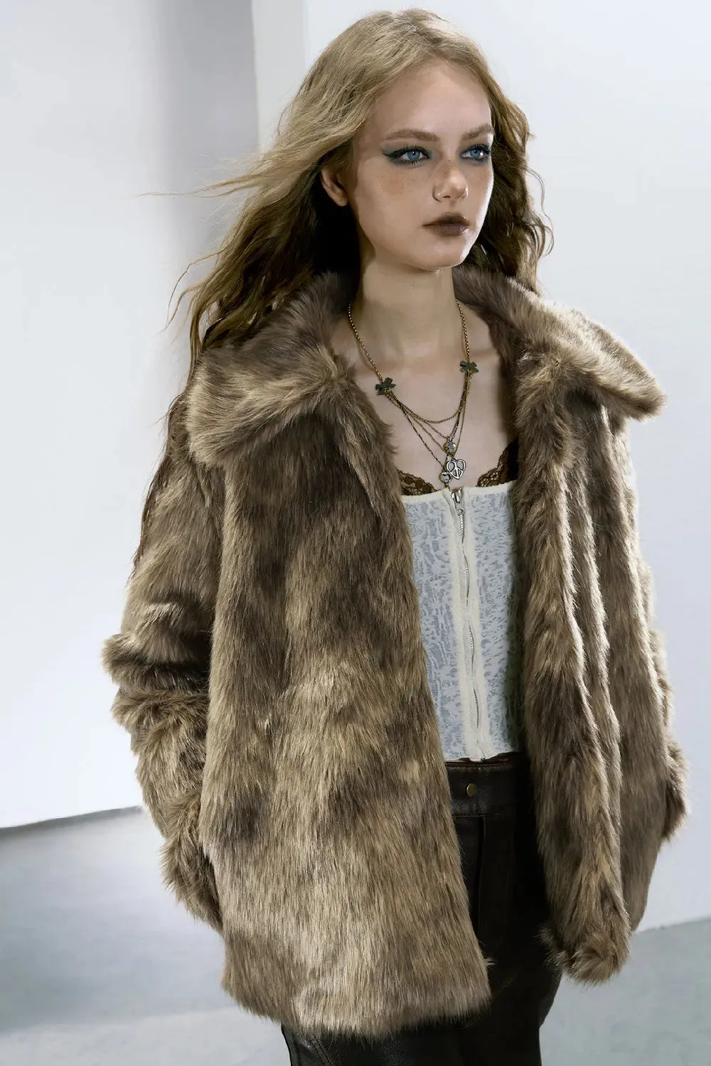 Glossy Fur Coat