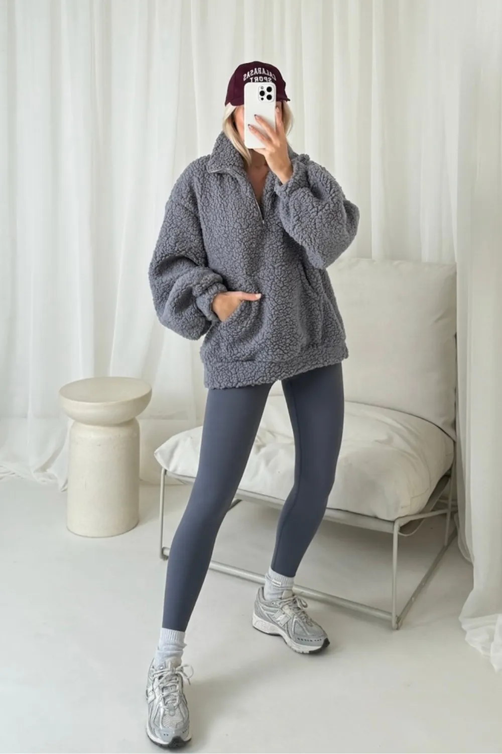 Harper grey 3/4 fleece and legging set