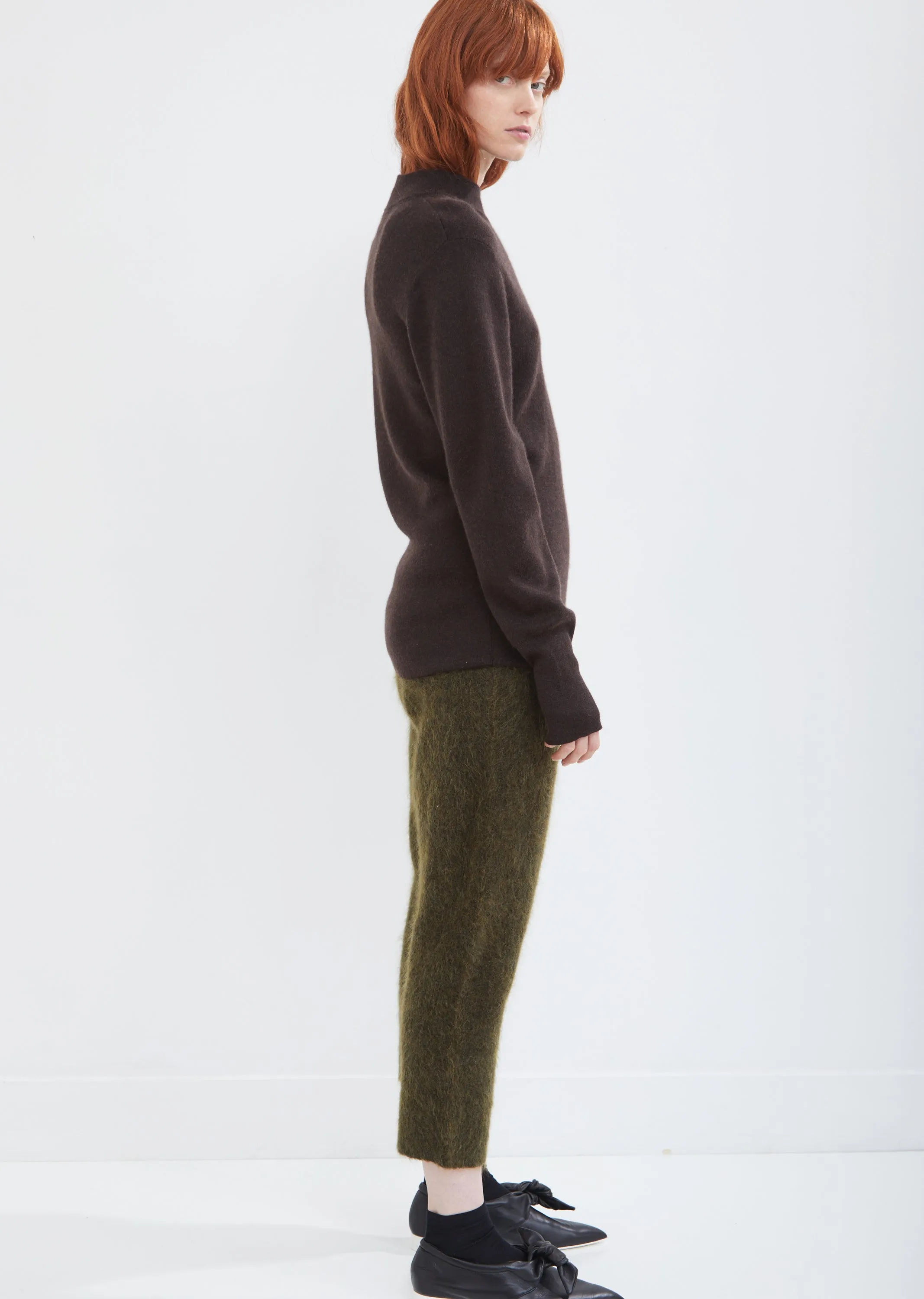 Interlock Basic Mock Neck Sweater