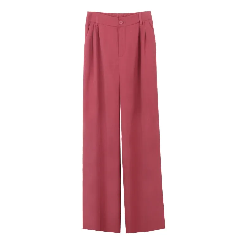 [Korean Style] 4 Colors Cinched Waist Pleated Wide leg Trouser