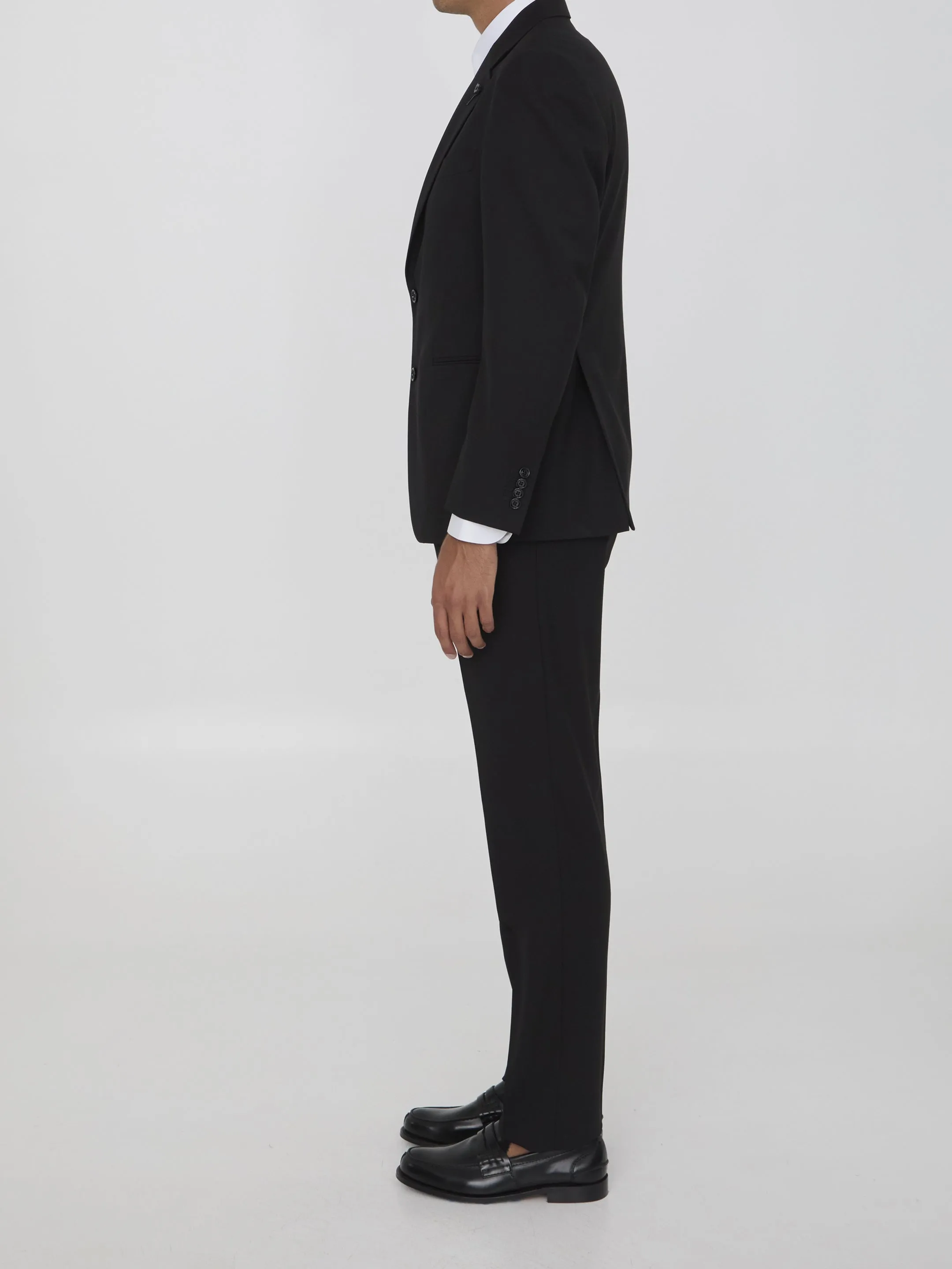 Lardini Men's Two-piece Suit In Black Virgin Wool