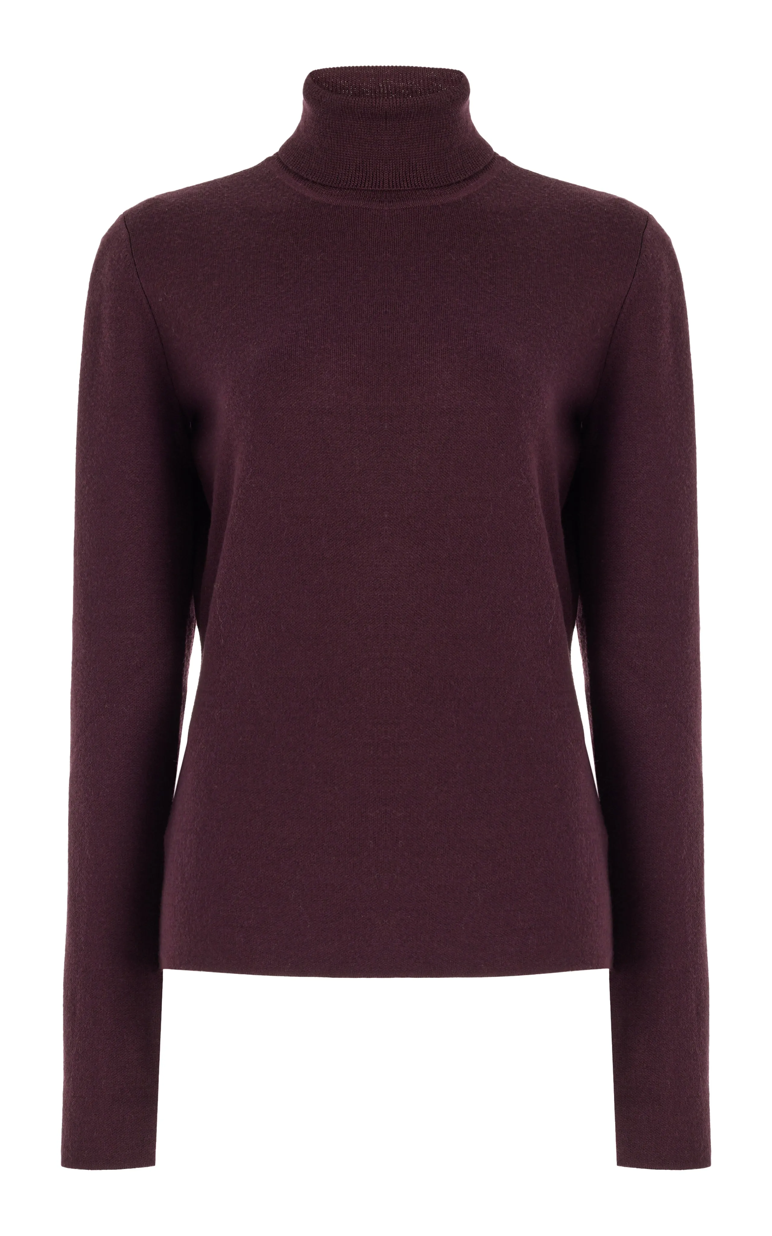 May Knit Turtleneck in Deep Bordeaux Merino Wool Cashmere