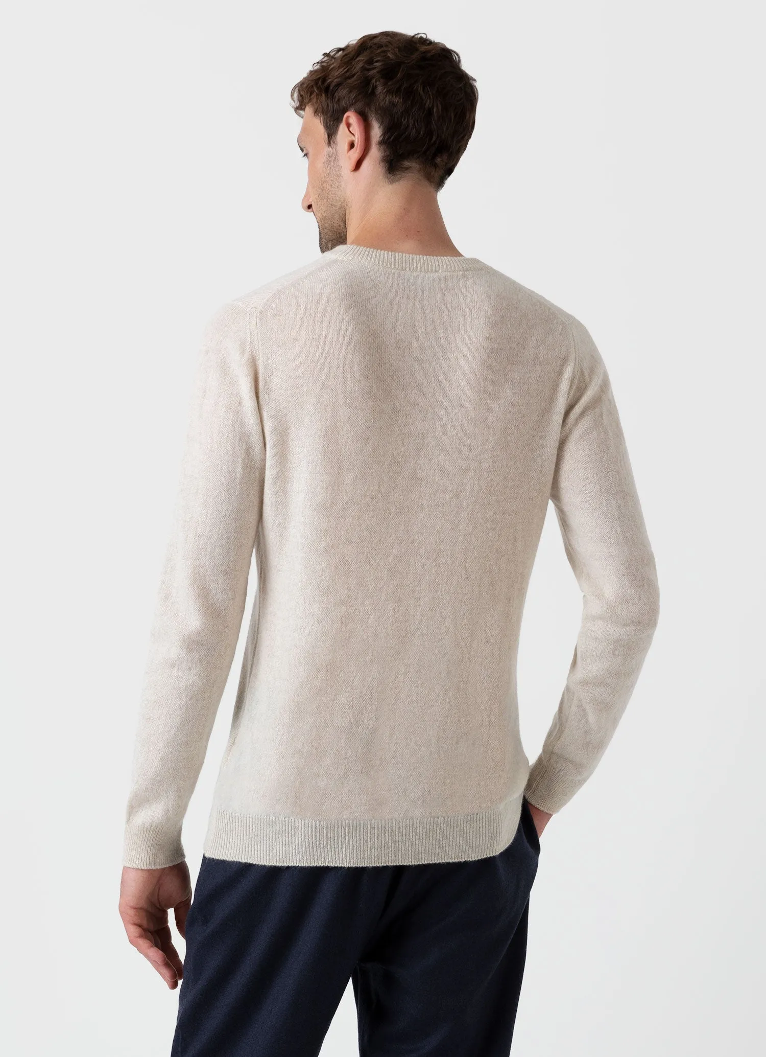 Men's Scottish Cashmere Jumper in Natural Ecru