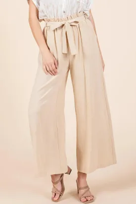 Mittoshop High Waist Tie Front Wide Leg Pants for Women