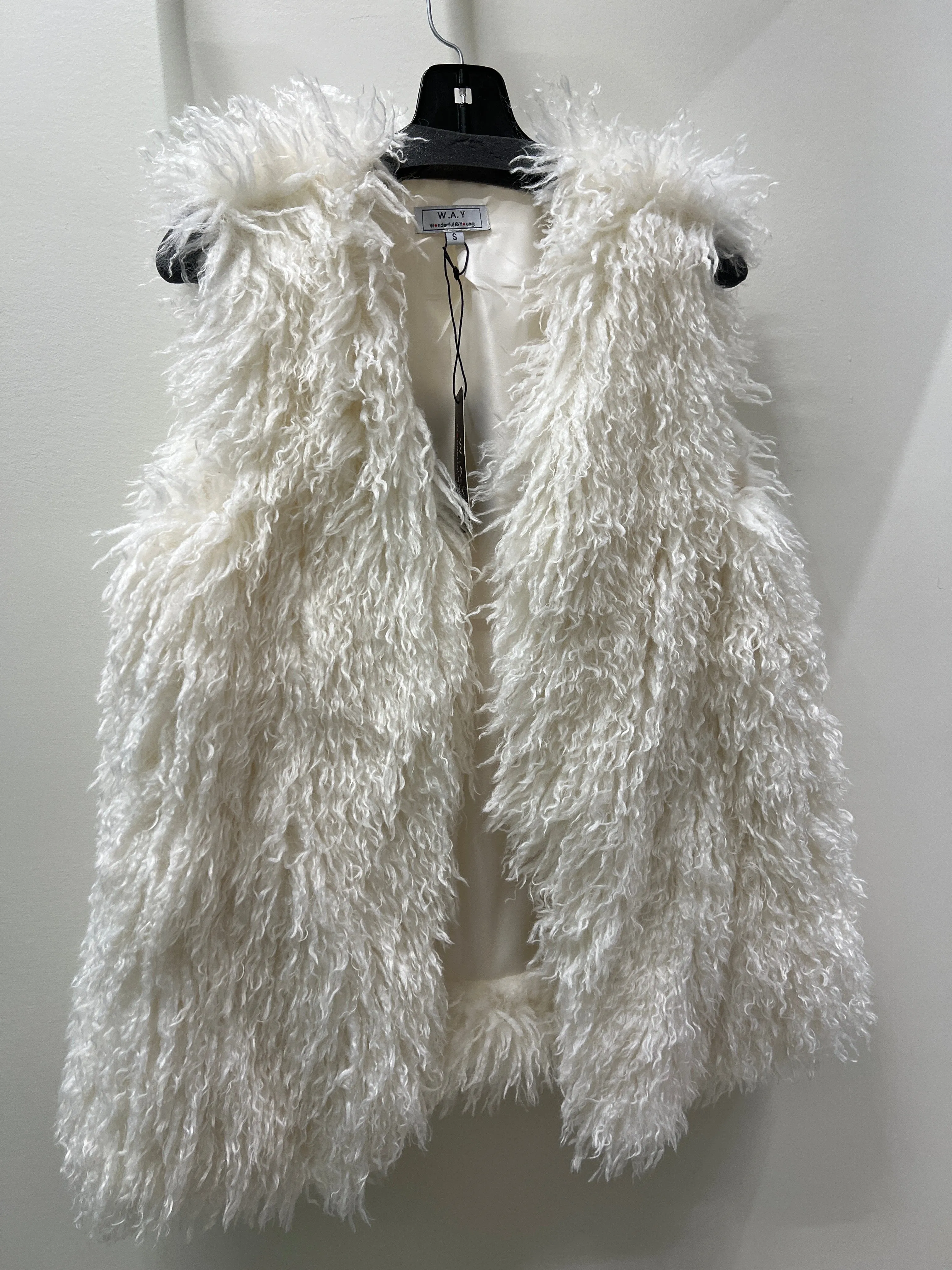 Mongolian Fur Vest in White