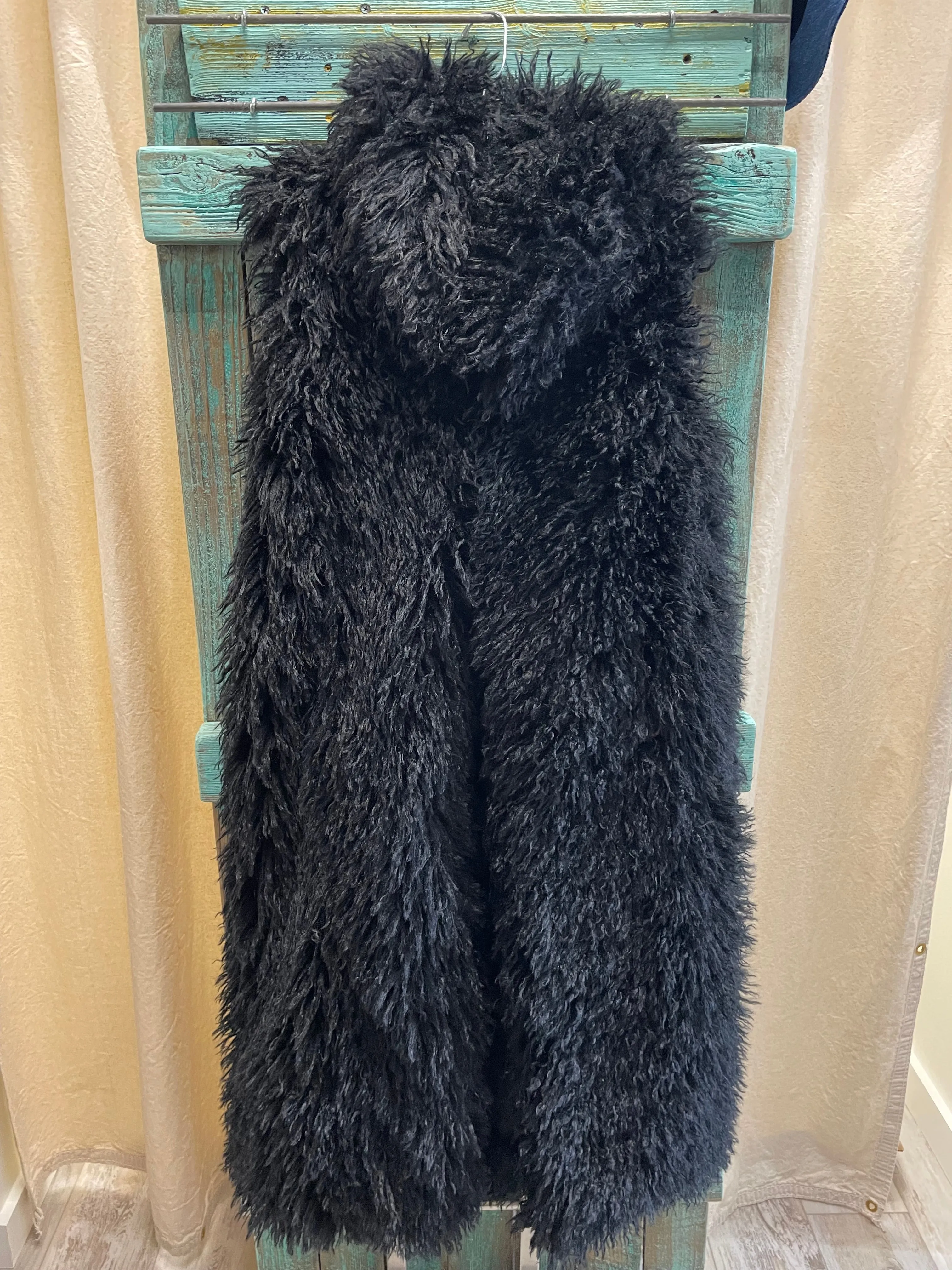 Mongolian Fur Vest in White