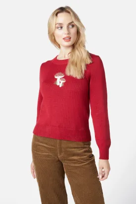 Mushroom Embroidered Sweater