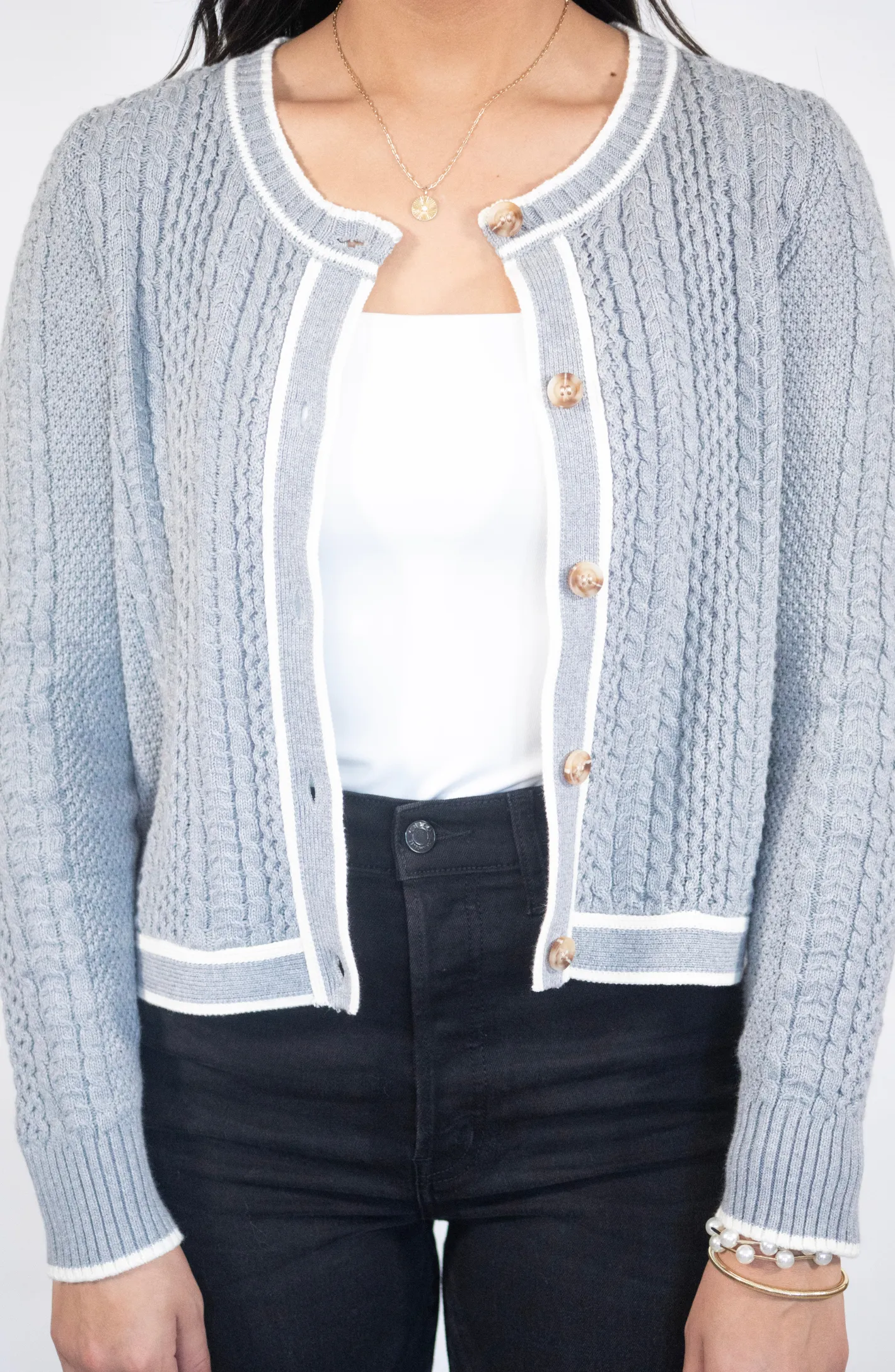 Need A Retreat Grey Knit Cardigan Sweater