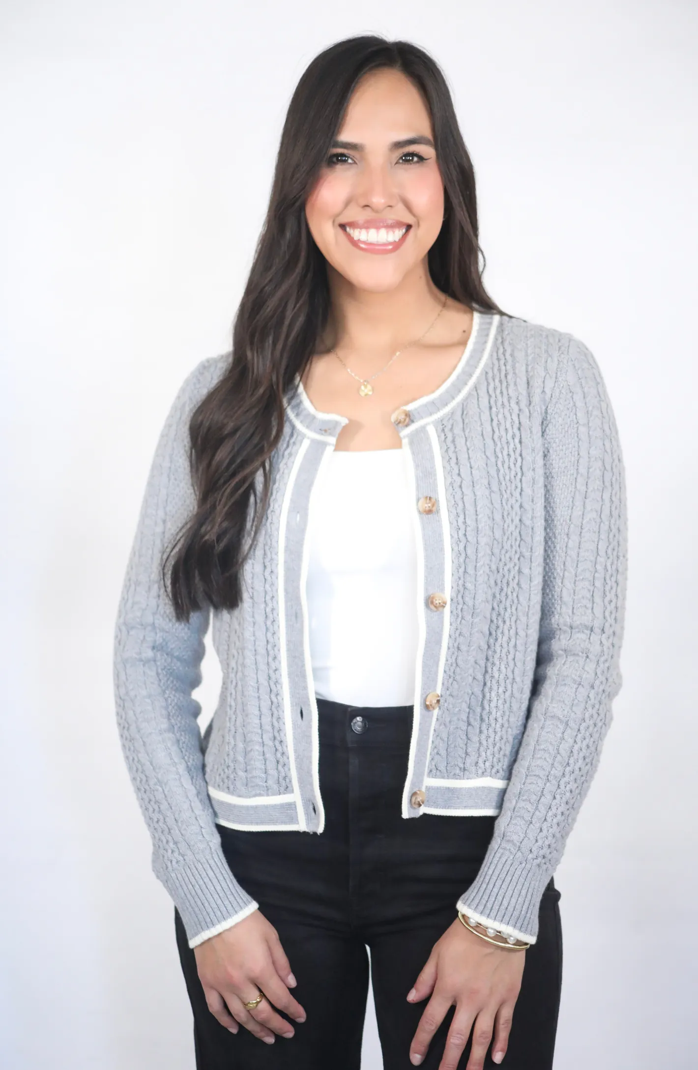 Need A Retreat Grey Knit Cardigan Sweater