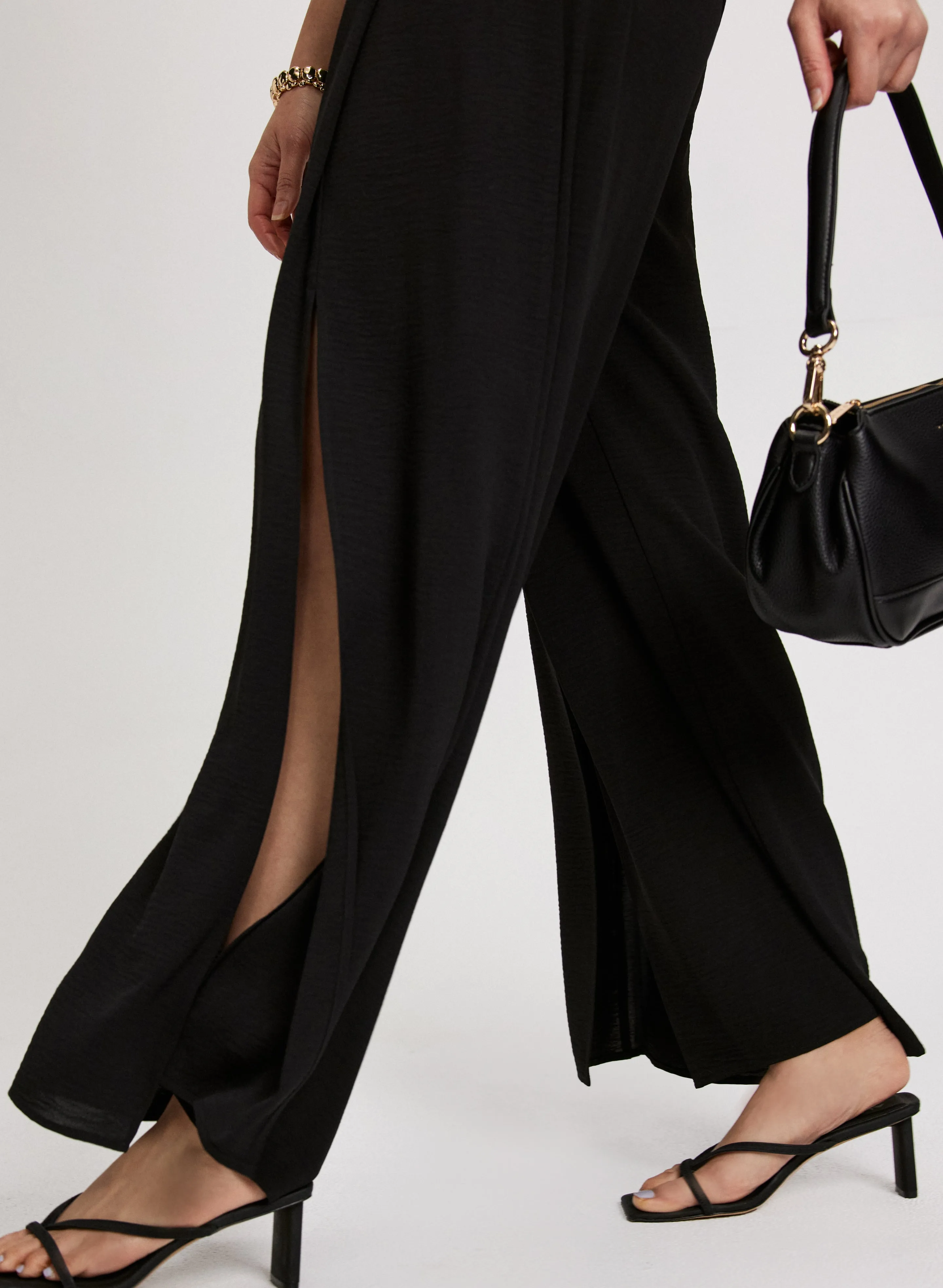 Olivia Slit Hem Wide-Leg Pants - Regular