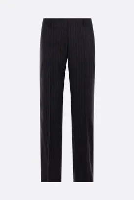 Paola pinstriped wool straight-leg pants