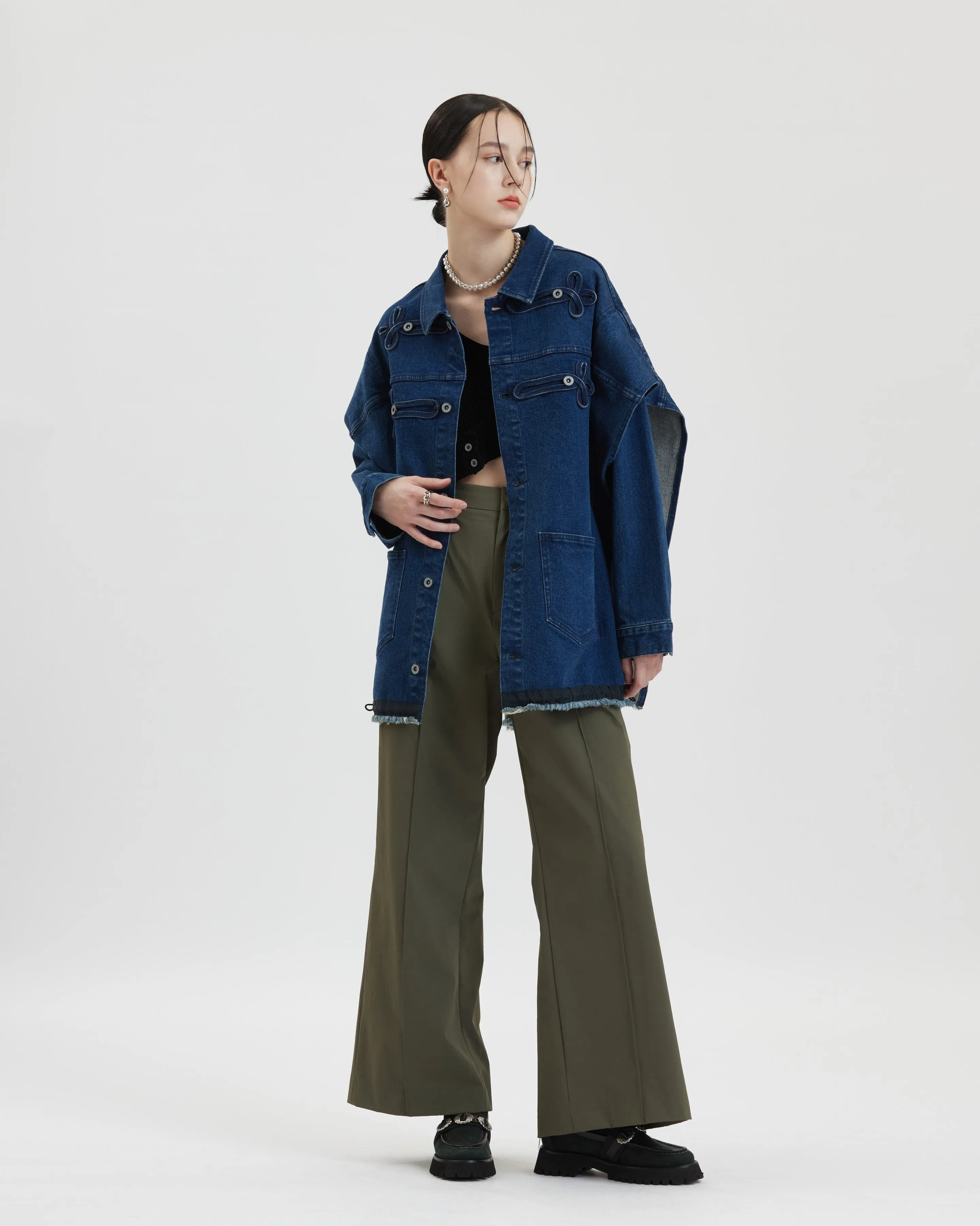 Pleated Straight-Leg Pants