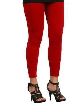 Red Ankle Length Leggings