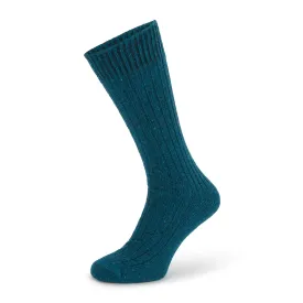 Shannon Teal Irish Donegal Calf Length Socks