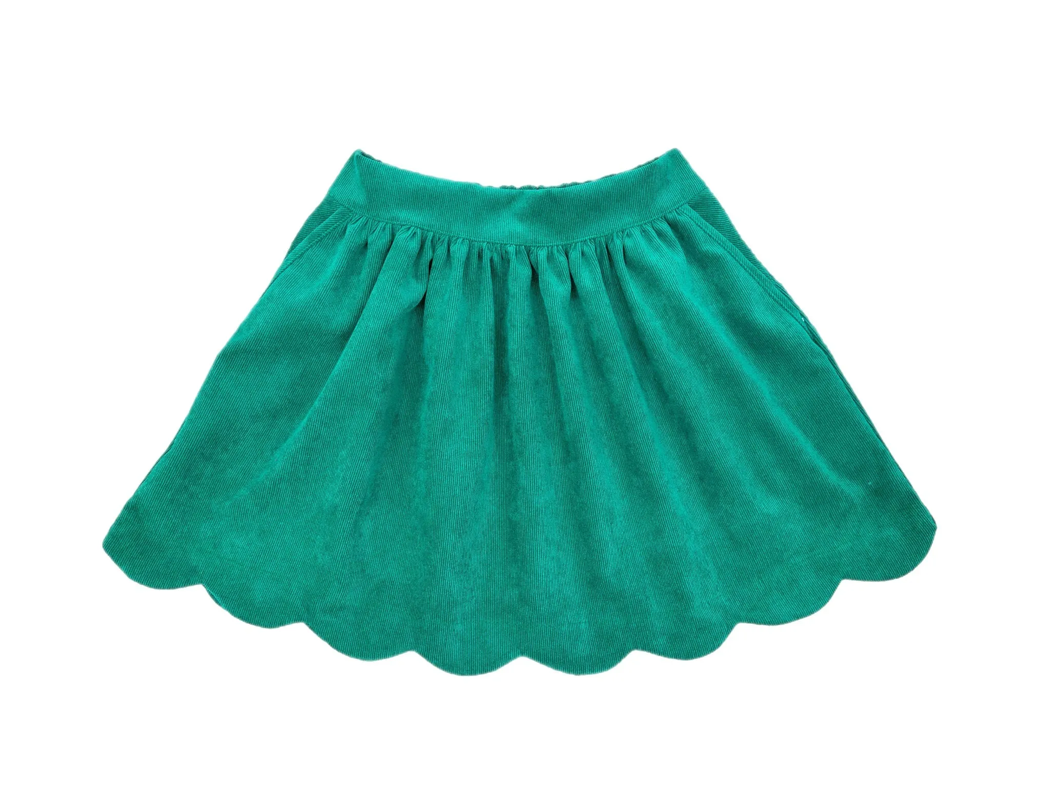 Sophie Scalloped Skirt - Green Cord