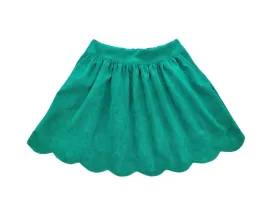 Sophie Scalloped Skirt - Green Cord