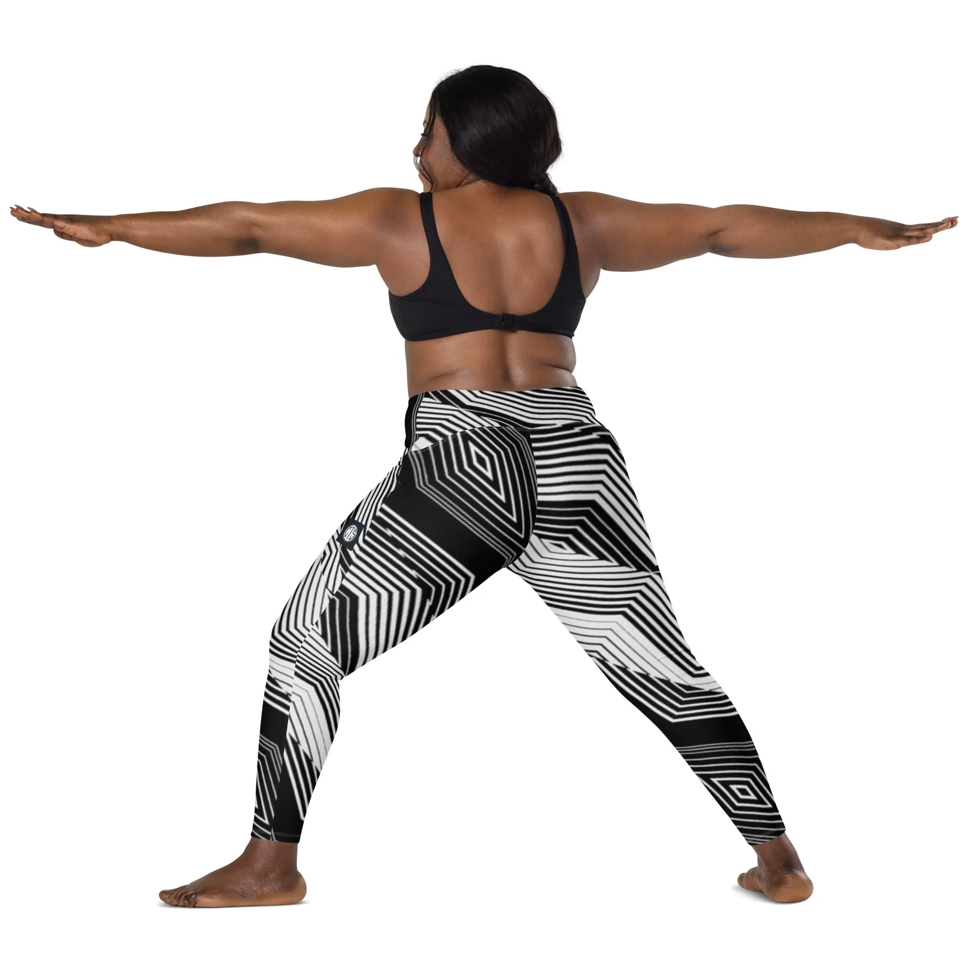 Sports mesh Leggings with CTS pockets Black and White