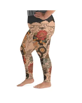 Tattooed Lotus Plus Size Leggings